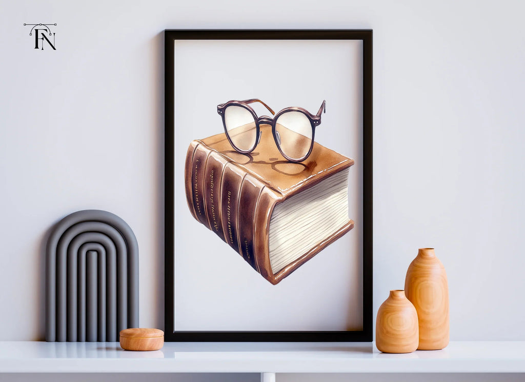 Vintage Books and Glasses Clipart Bundle