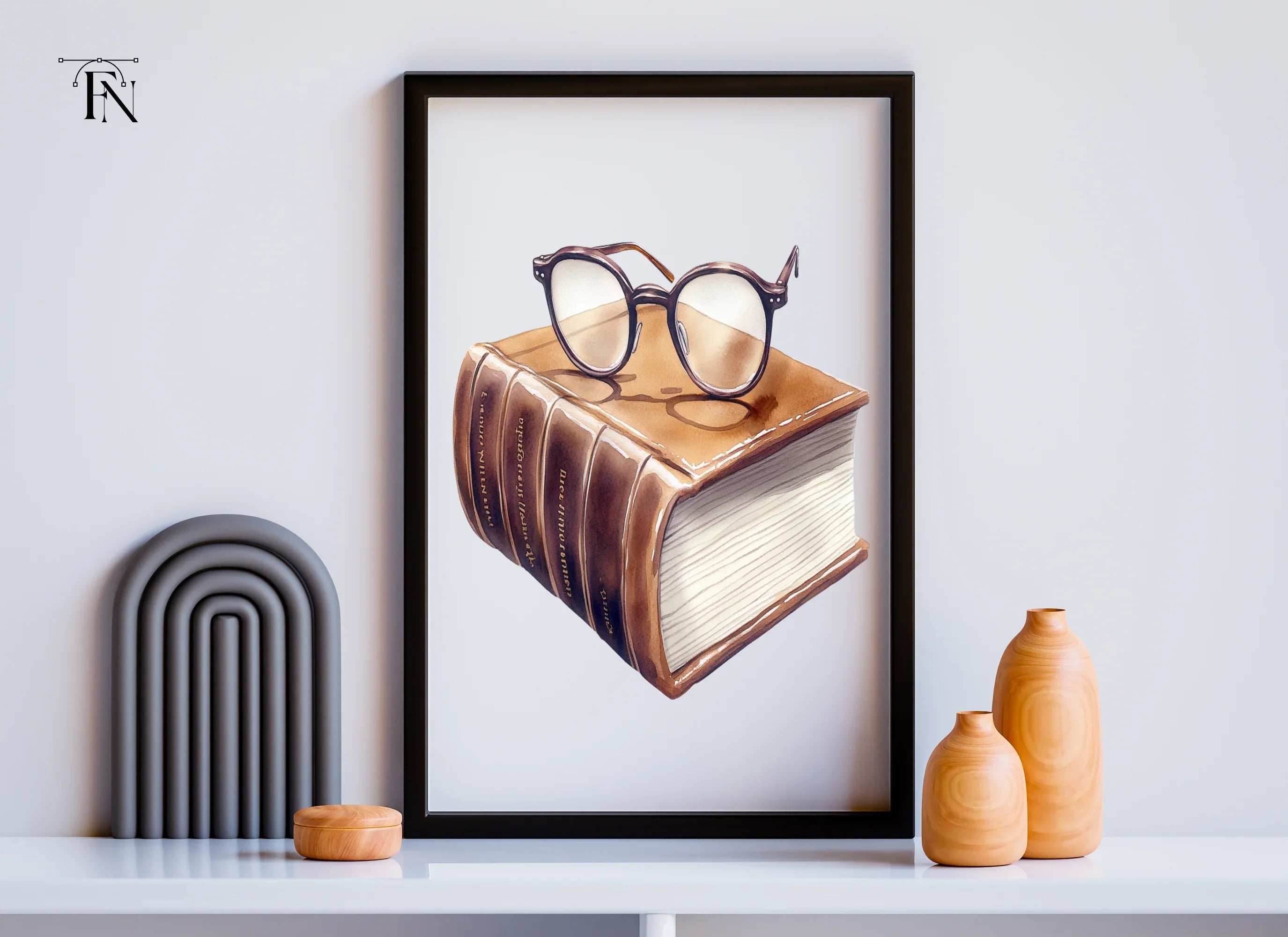 Vintage Books and Glasses Clipart Bundle