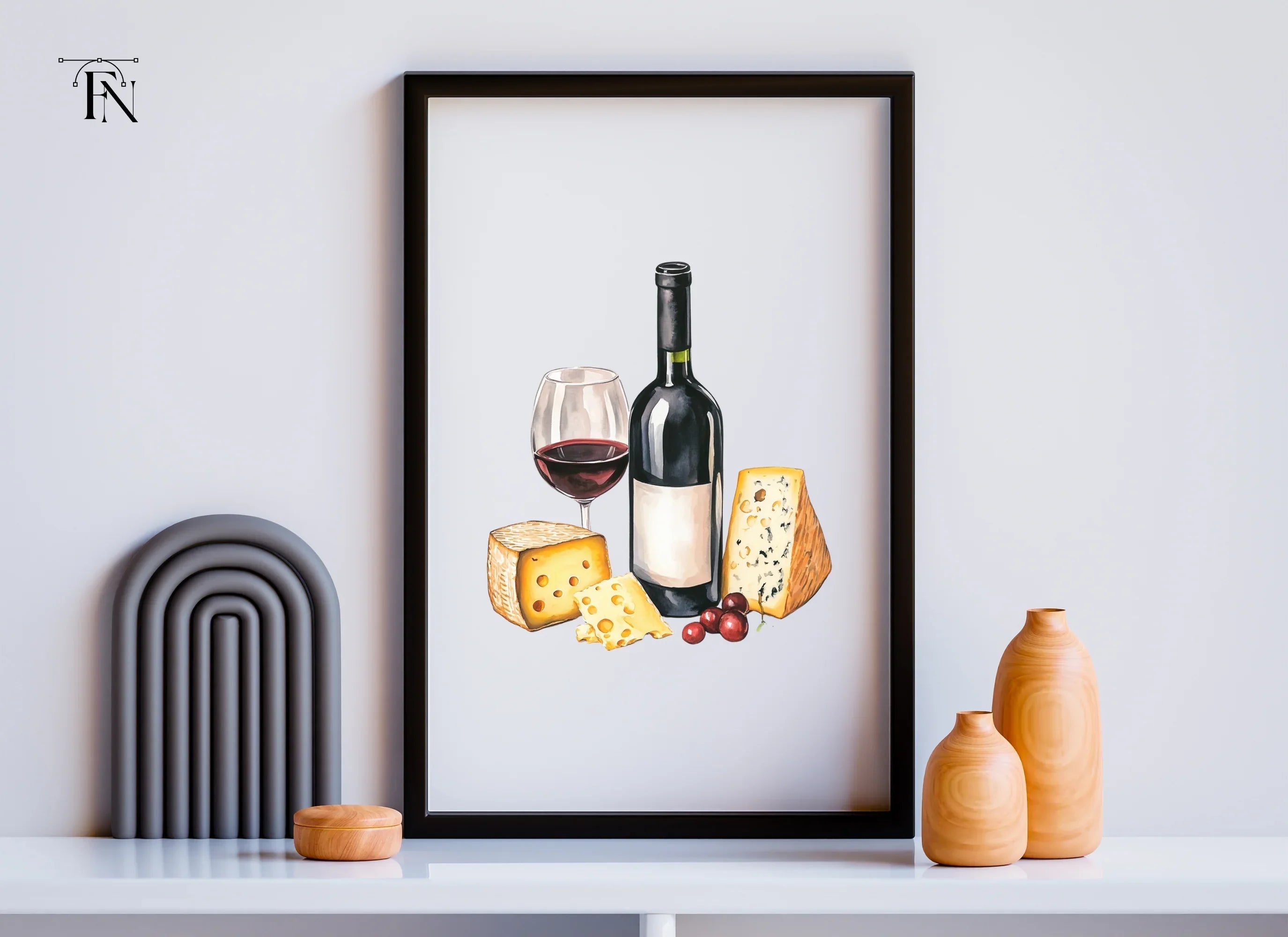 Wine and Cheese Pairing Clipart Bundle