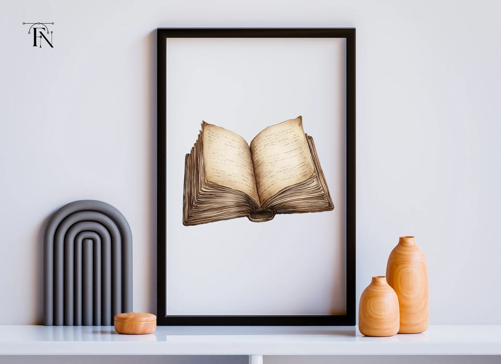Vintage Open Books Clipart Bundle