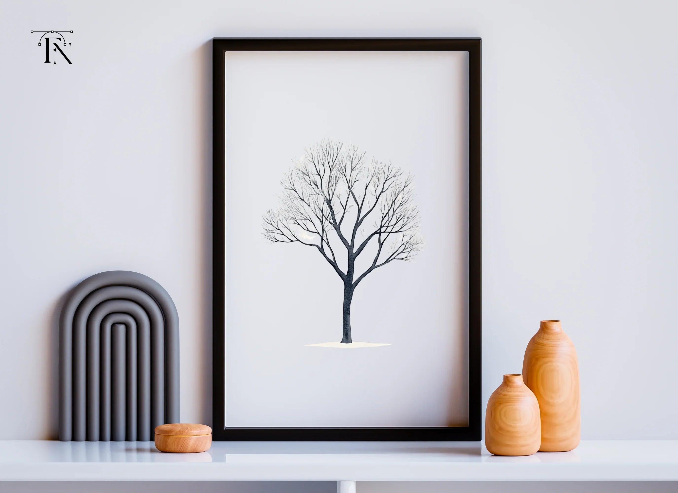 Winter Tree with Snow Clipart Bundle