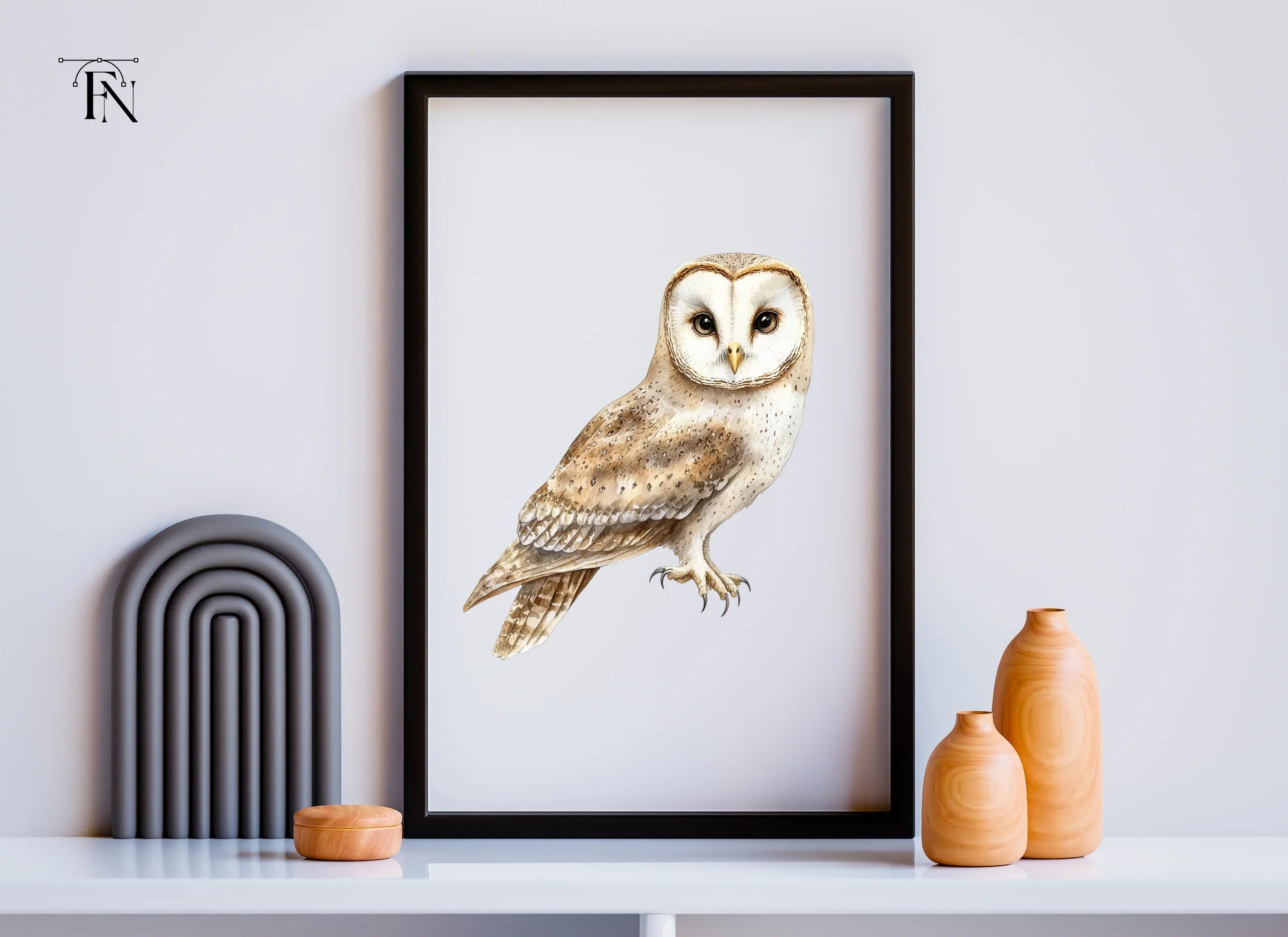 Realistic Barn Owl Clipart Bundle