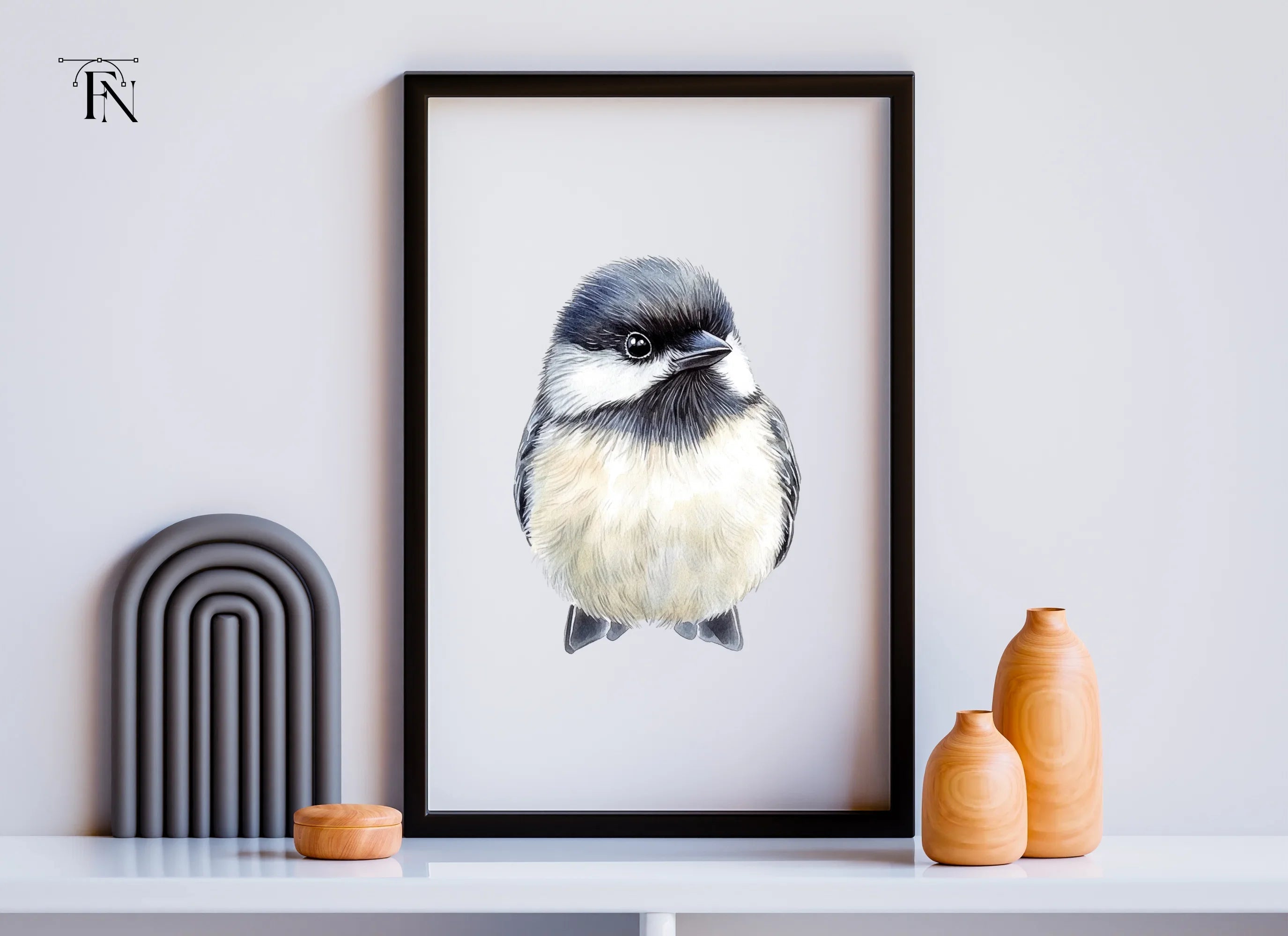 Cute Chickadee Bird Clipart Bundle