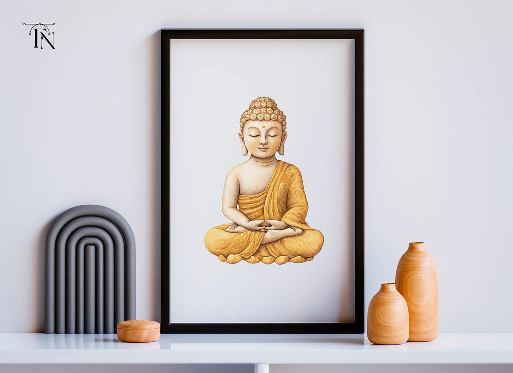 Meditating Buddha Illustration Clipart Bundle