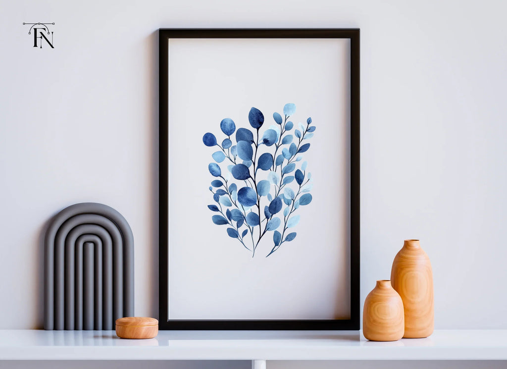 Blue Eucalyptus Leaves Clipart Bundle