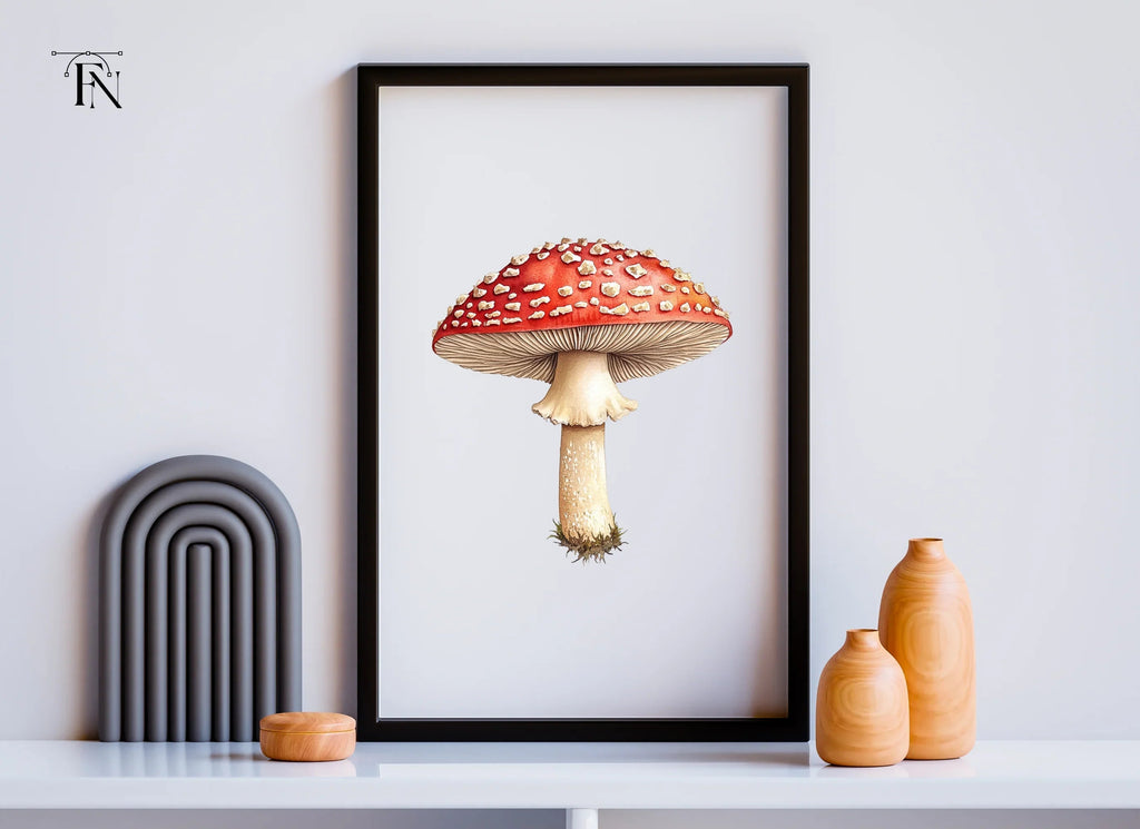 Red Toadstool Mushroom Clipart Bundle