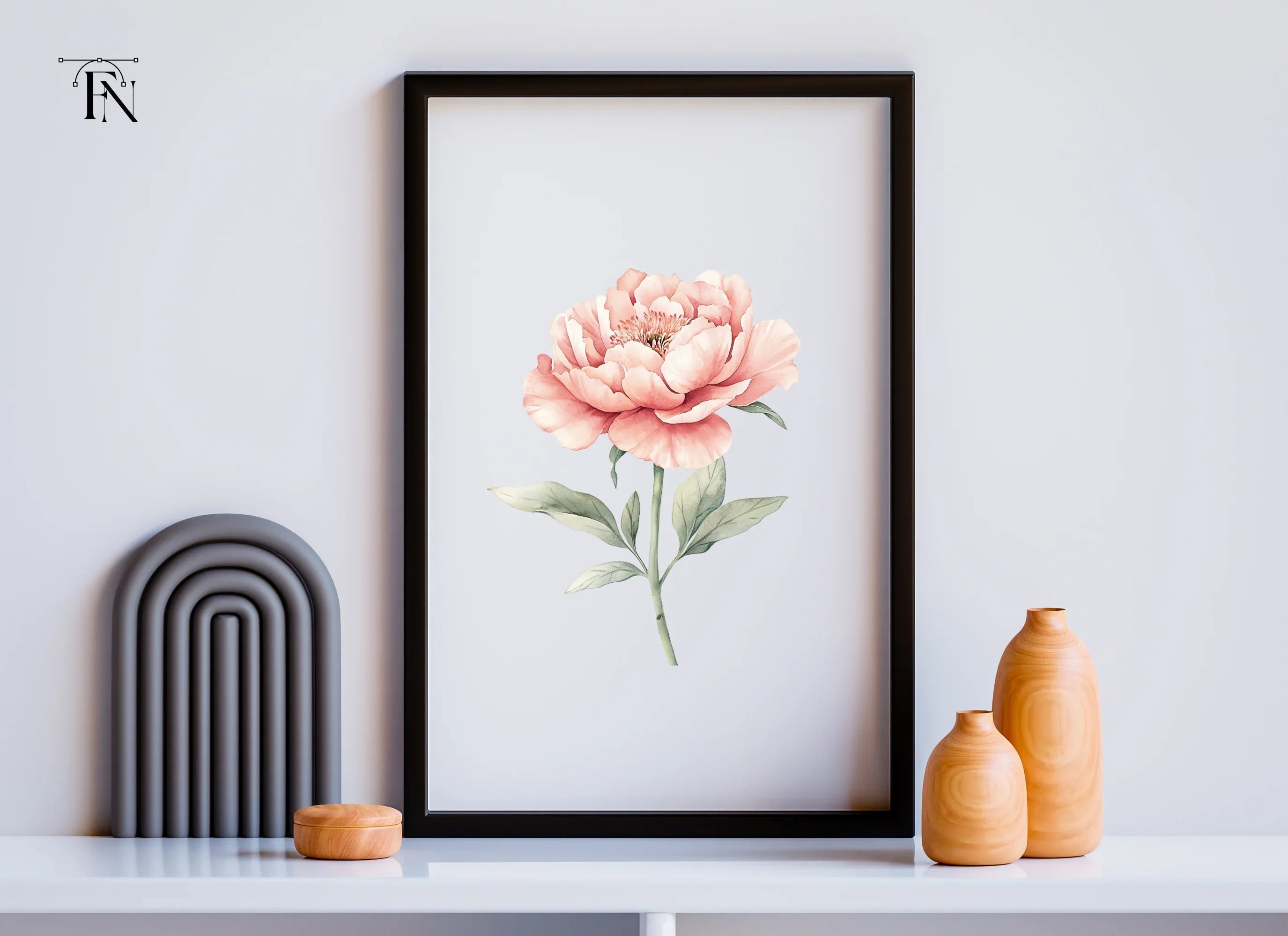 Elegant Pink Peony Clipart Bundle