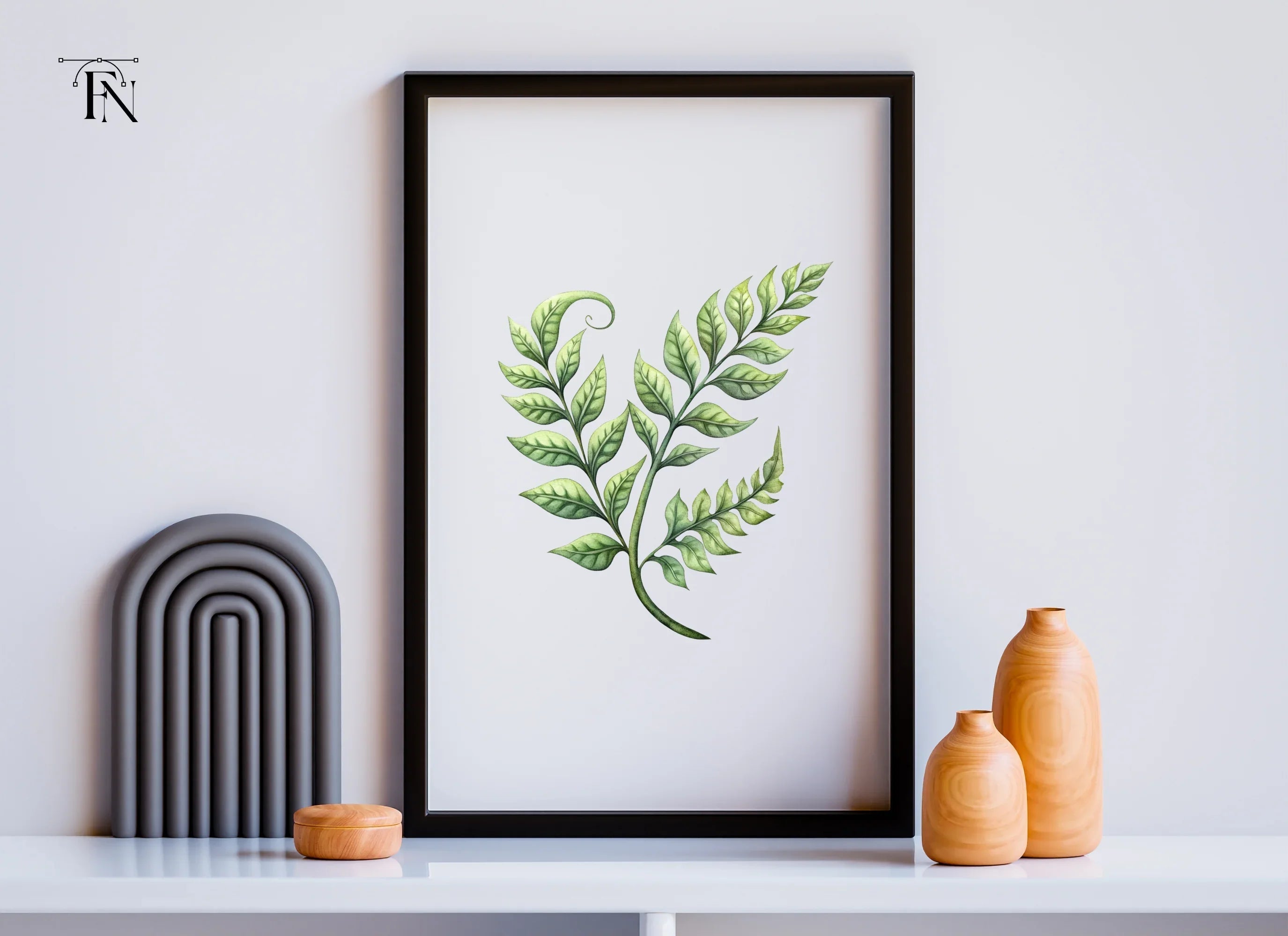 Elegant Green Fern Branch Clipart Bundle