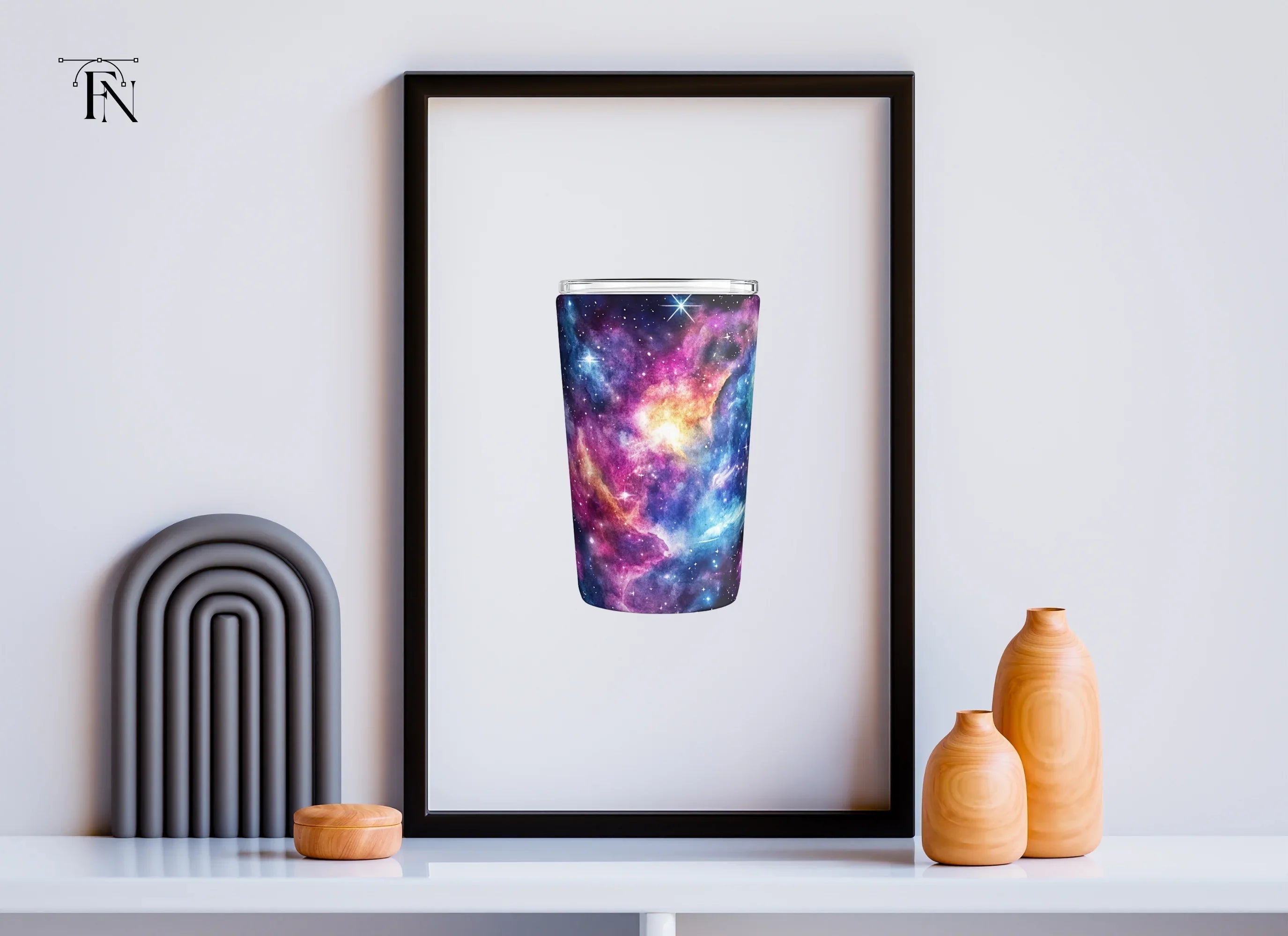 Vibrant Nebula Space Tumbler Clipart Bundle
