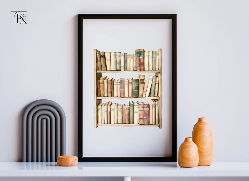 Vintage Bookshelf Clipart Bundle