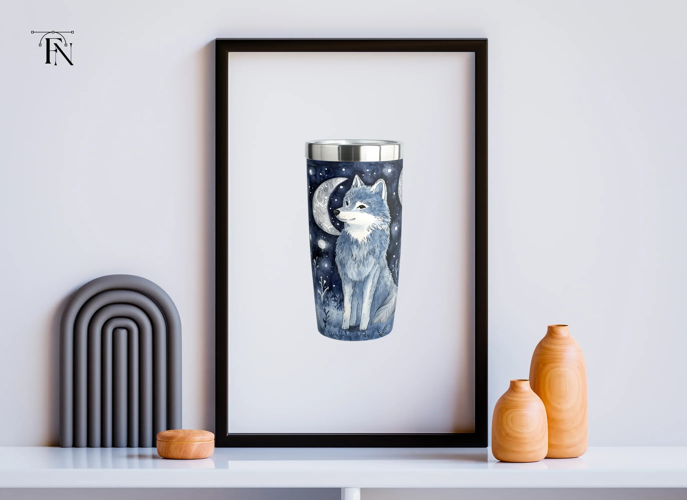 Mystical Wolf Moon Tumbler Clipart Bundle