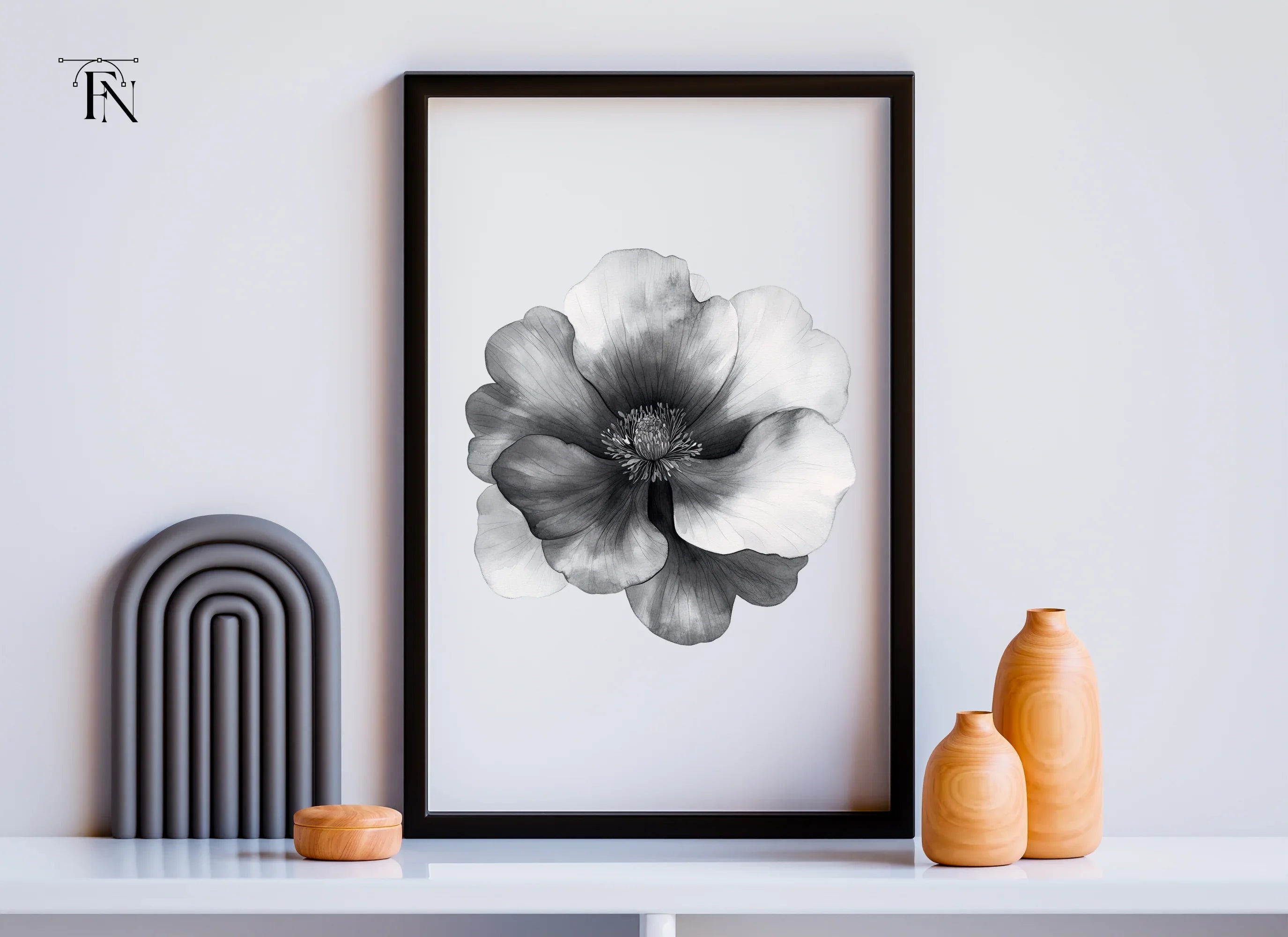 Stunning Monochrome Peony Clipart Bundle