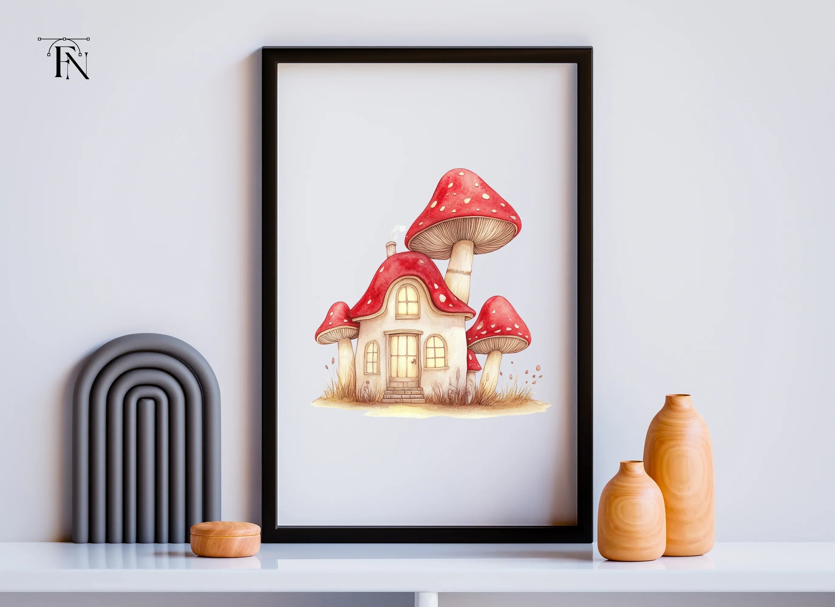 Enchanted Mushroom House Clipart Bundle
