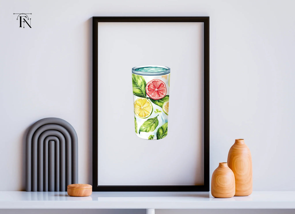 Citrus and Mint Tumbler Clipart Bundle