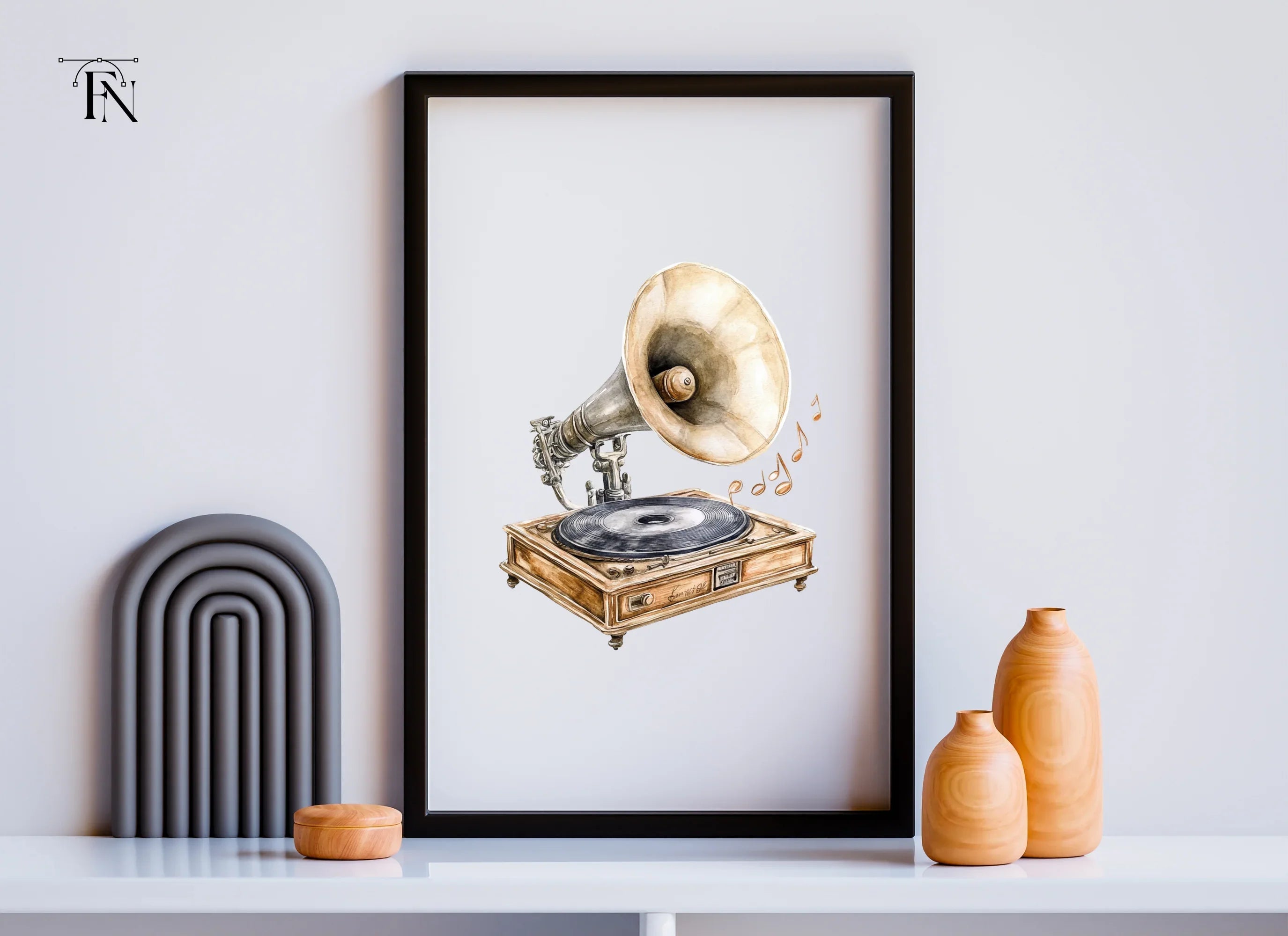 Vintage Gramophone Clipart Bundle