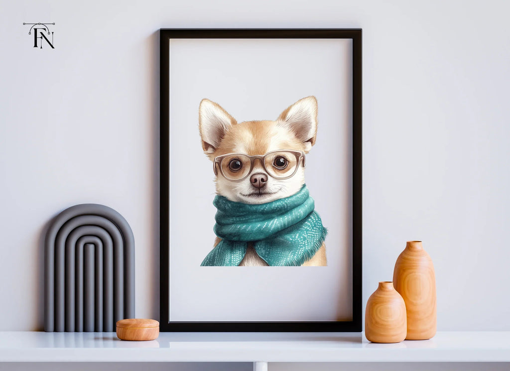 Cute Chihuahua with Glasses Clipart Bundle