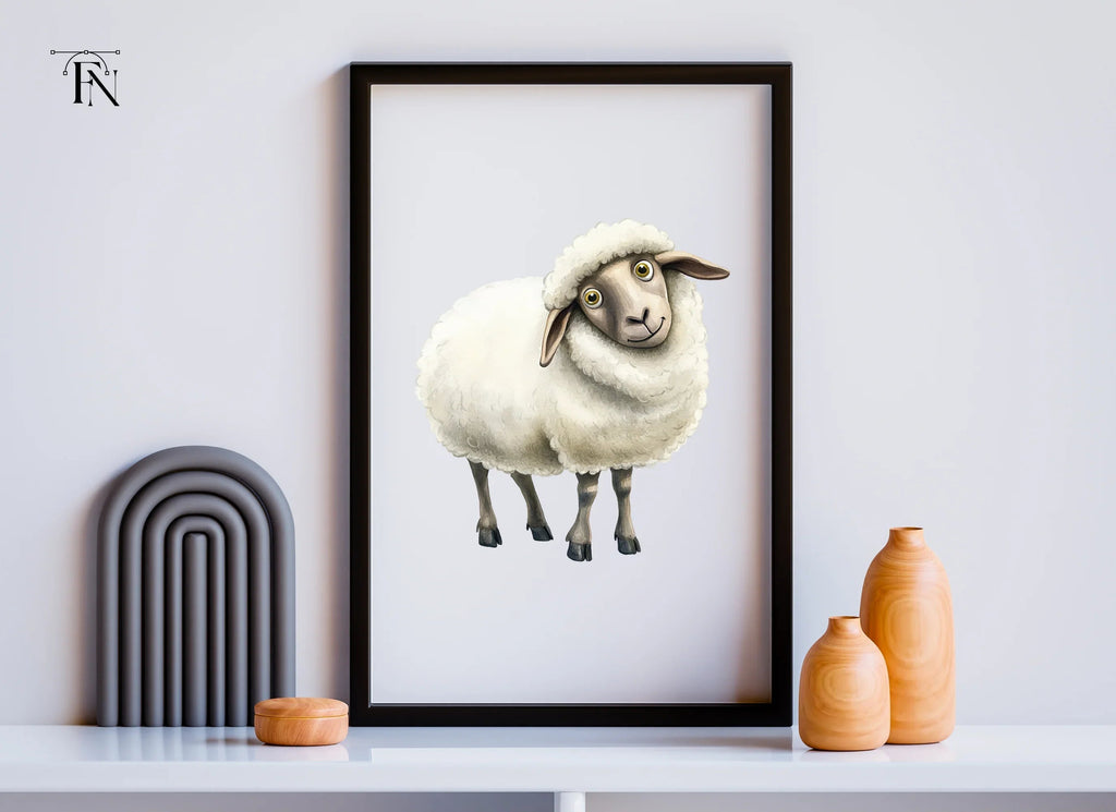 Cute White Sheep Clipart Bundle
