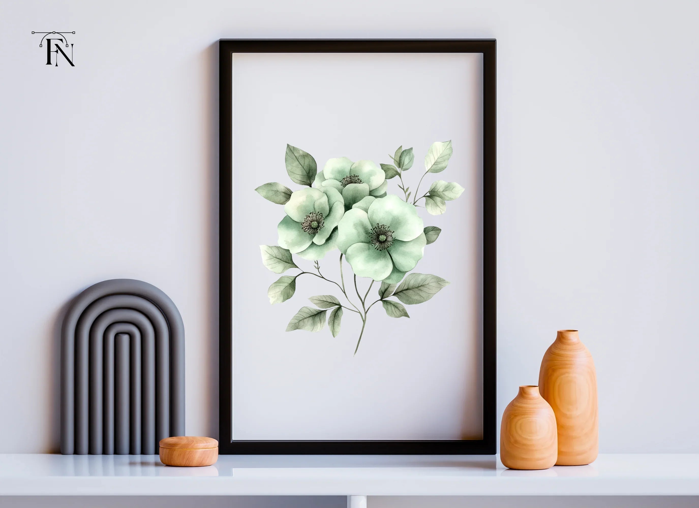 Elegant Green Floral Clipart Bundle