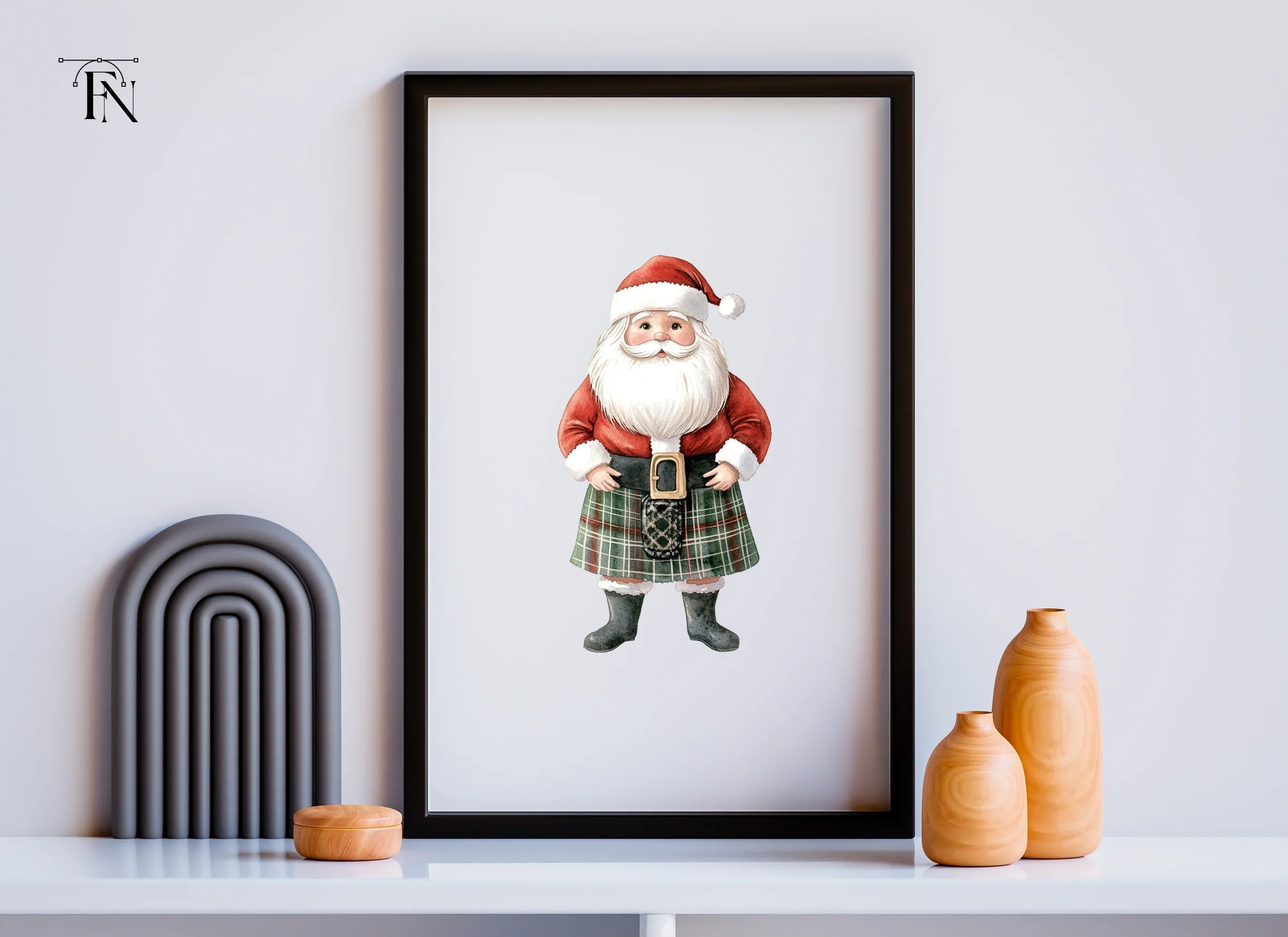 Scottish Santa Claus Clipart Bundle