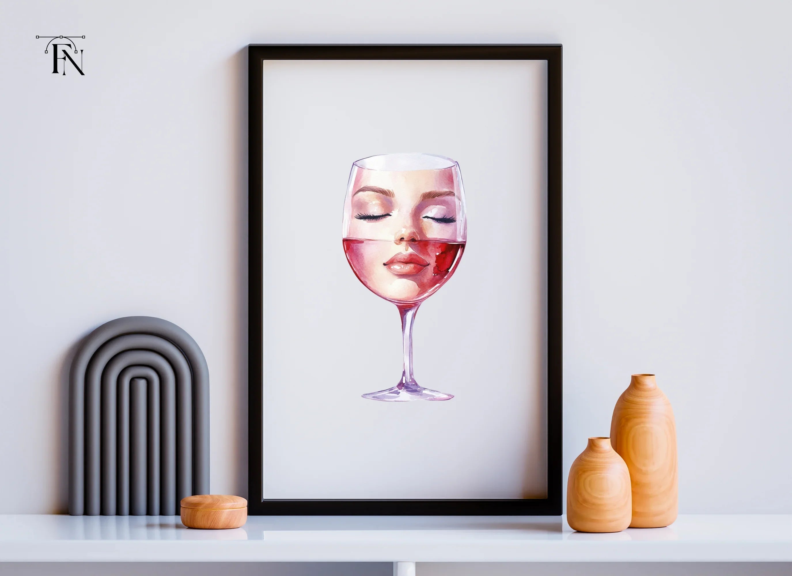 Wine Glass Faces Clipart Bundle