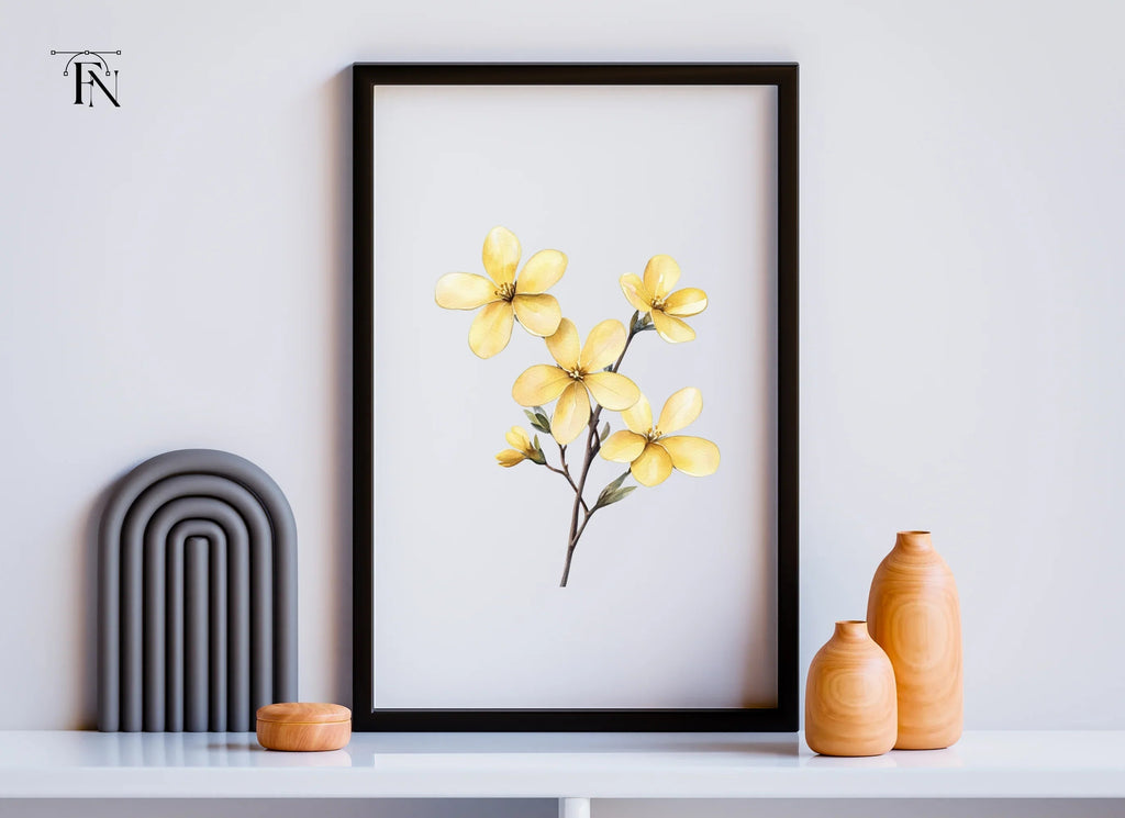 Delicate Yellow Floral Clipart Bundle