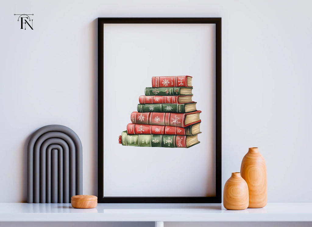 Christmas Books Stack Clipart Bundle