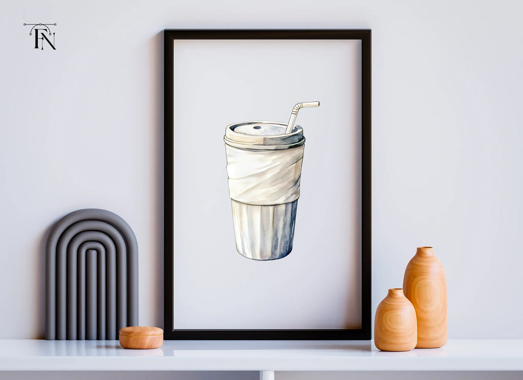 Coffee Cup with Straw Clipart Bundle