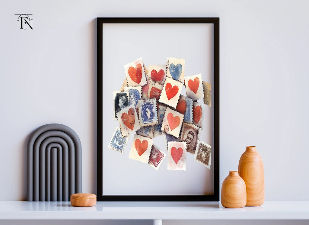 Vintage Heart Stamp Clipart Bundle