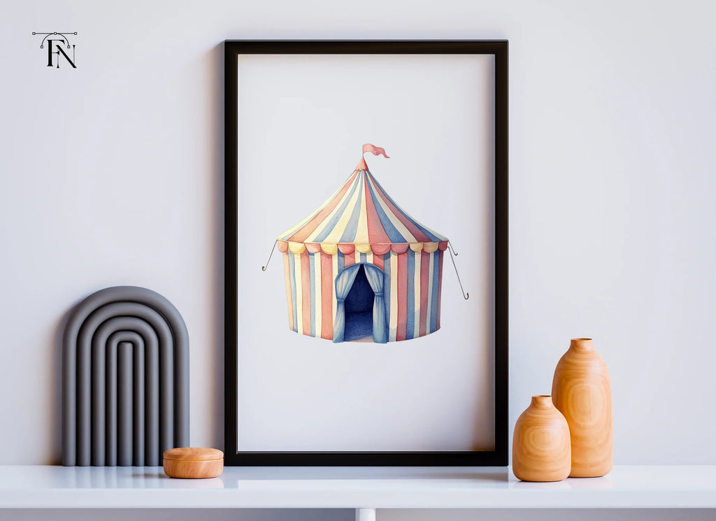 Pastel Circus Tent Clipart Bundle
