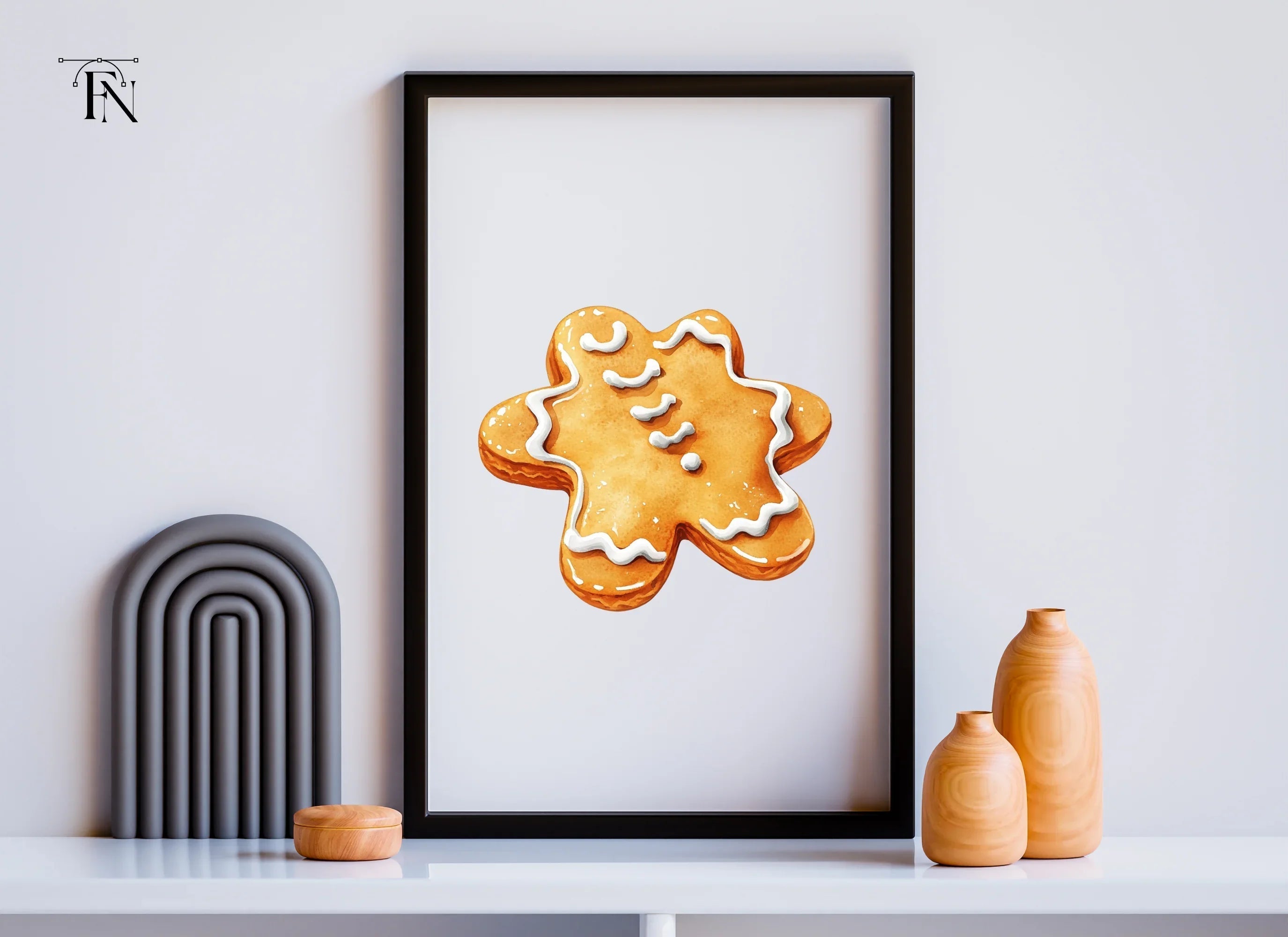 Cute Gingerbread Star Cookie Clipart Bundle