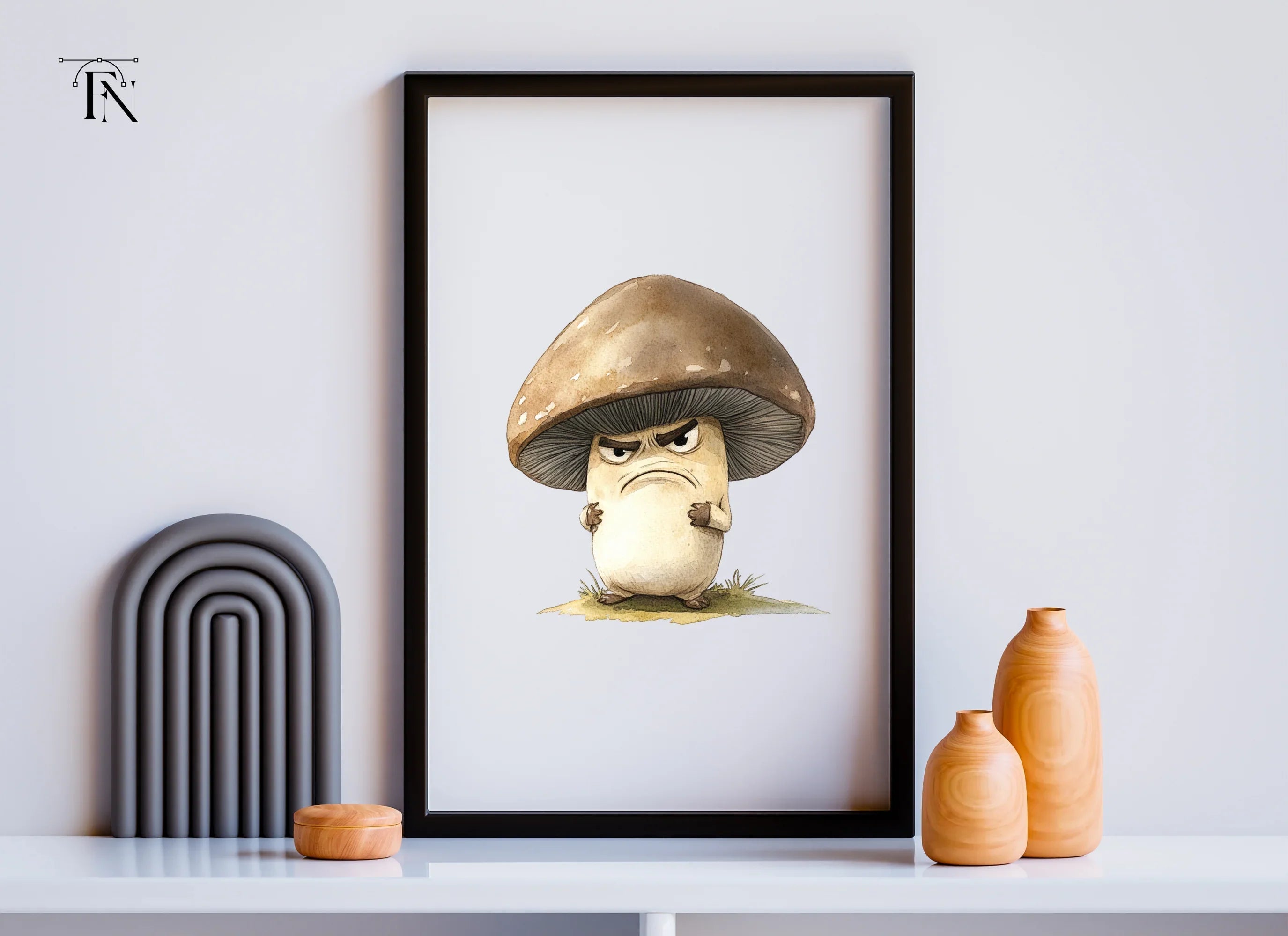 Angry Brown Mushroom Clipart Bundle
