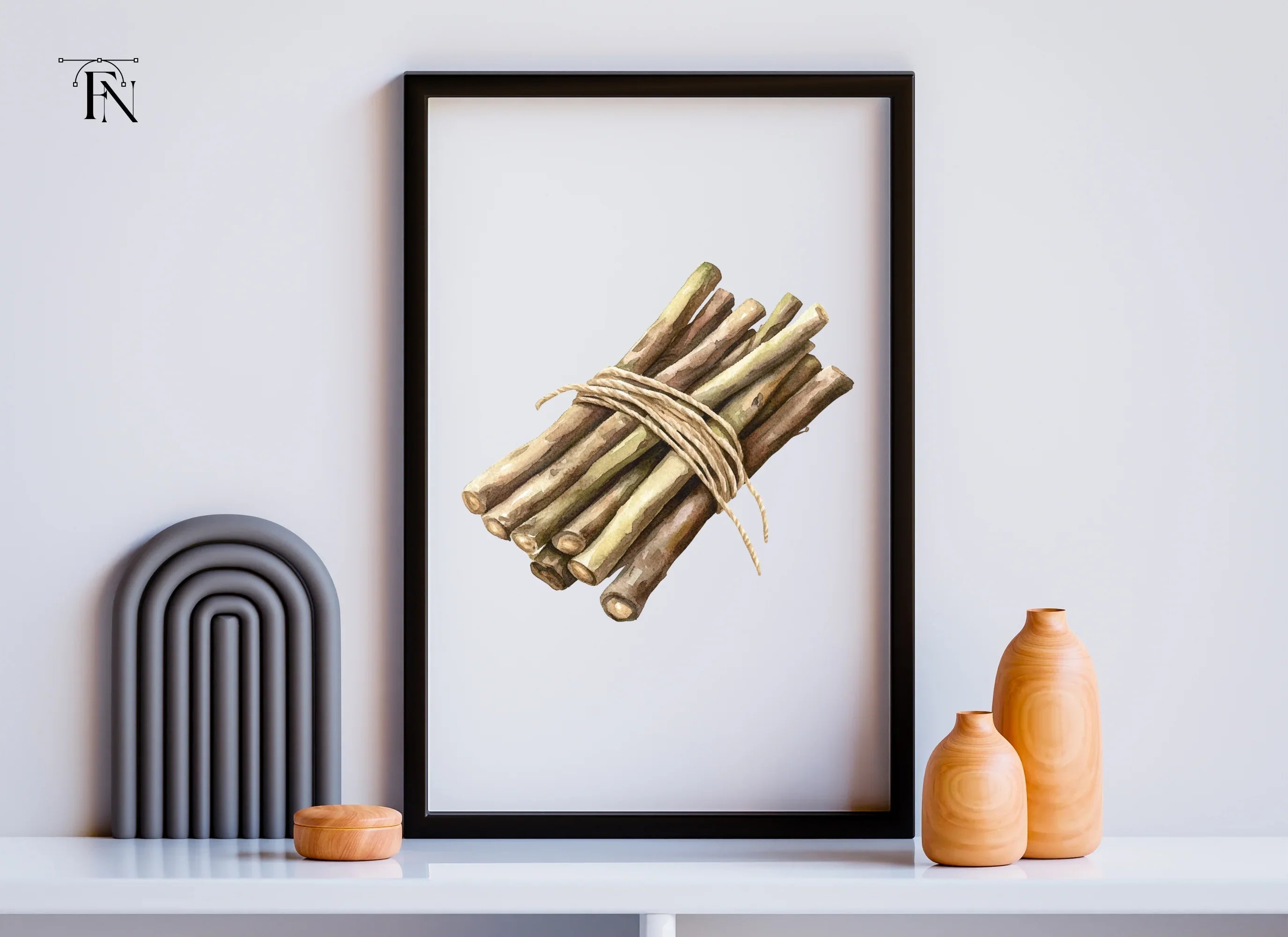 Rustic Wood Sticks Clipart Bundle