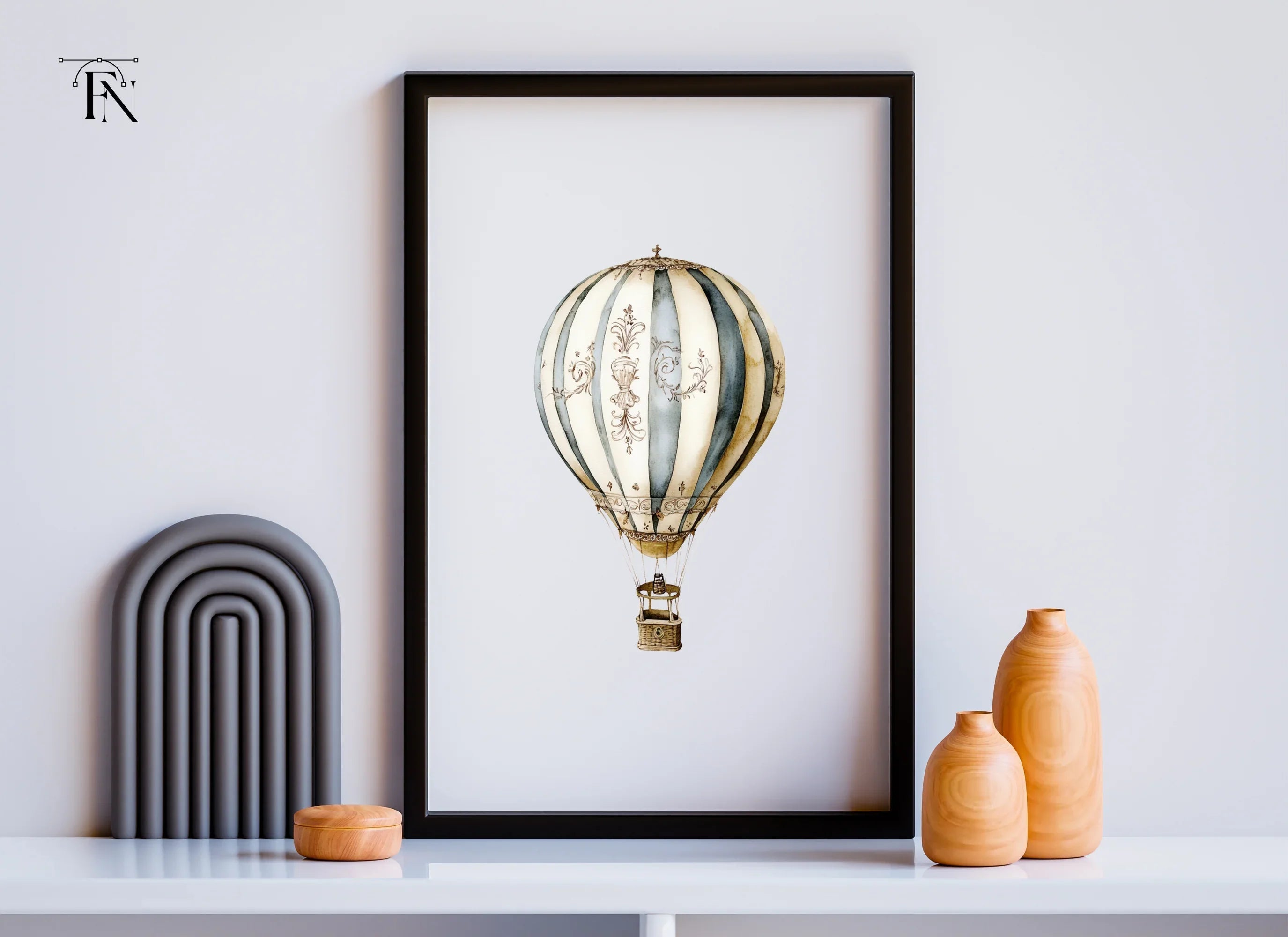 Vintage Hot Air Balloon Clipart Bundle