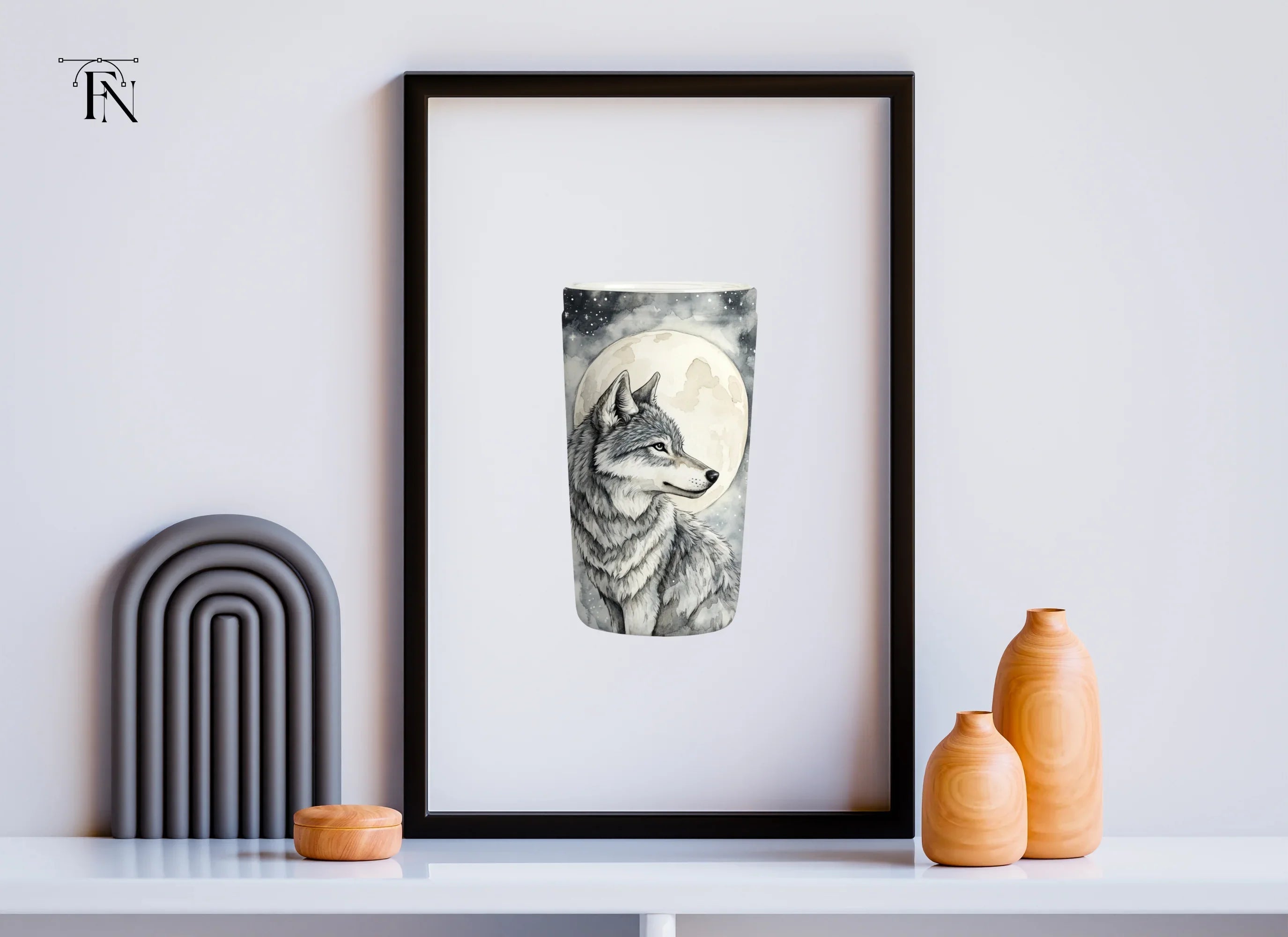 Mystical Wolf Moon Tumbler Clipart Bundle