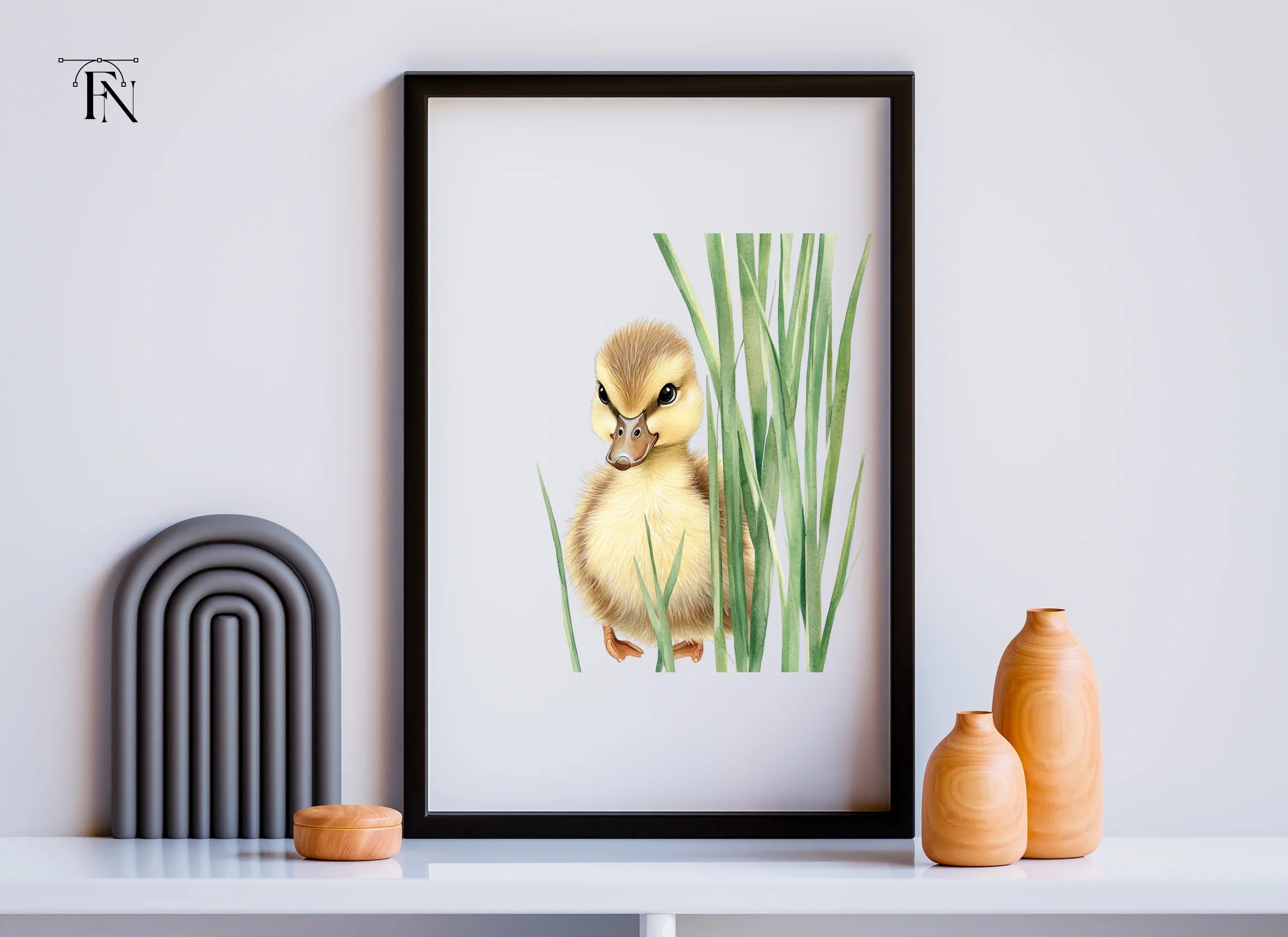 Adorable Ducklings in Green Grass Clipart Bundle