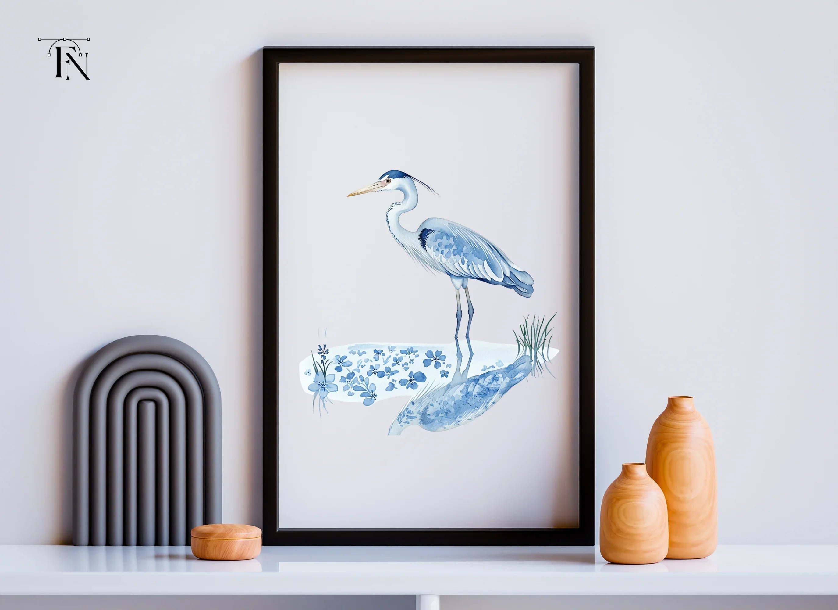Elegant Blue Heron Clipart Bundle