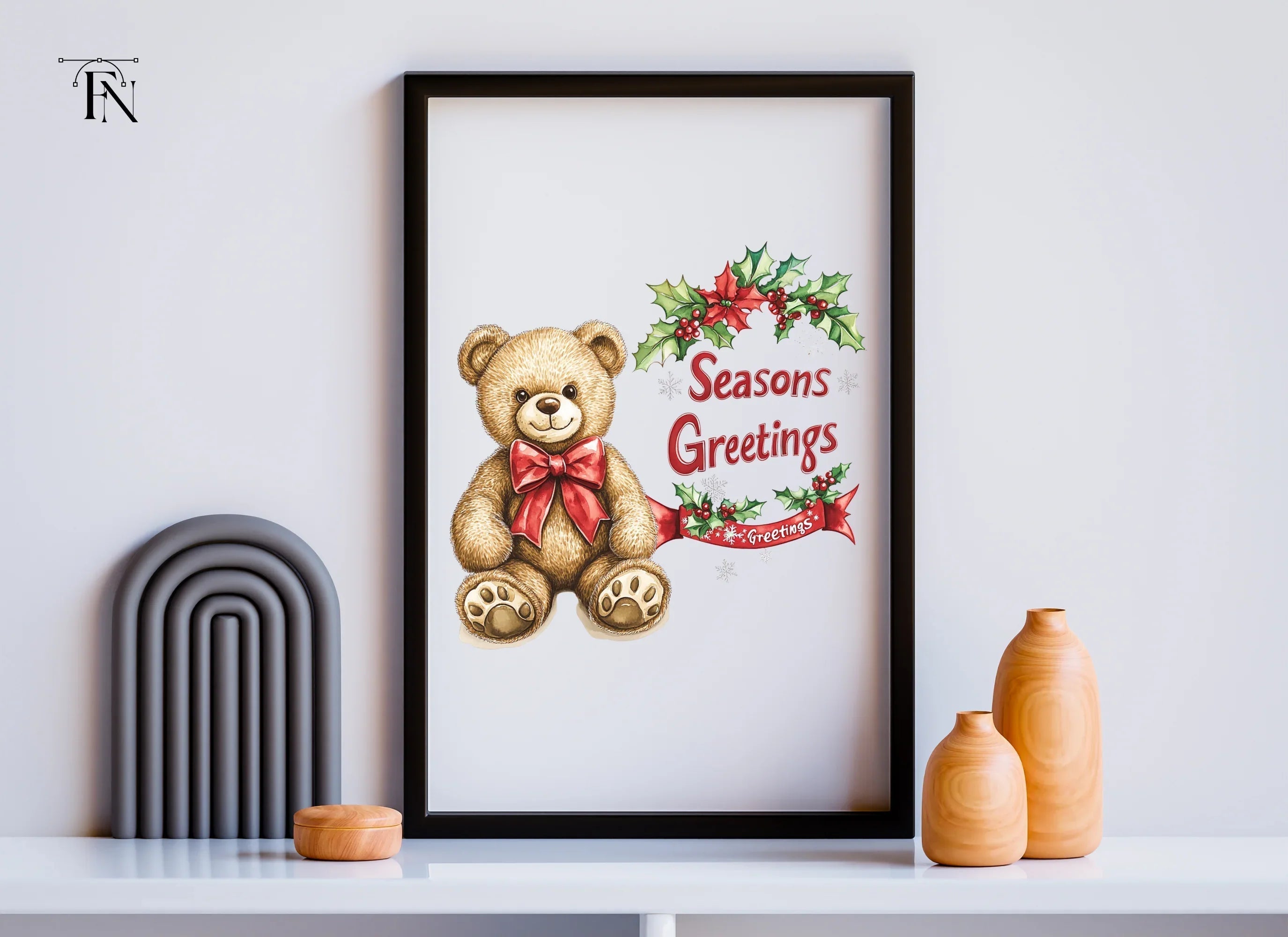 Cute Teddy Bear Christmas Clipart Bundle