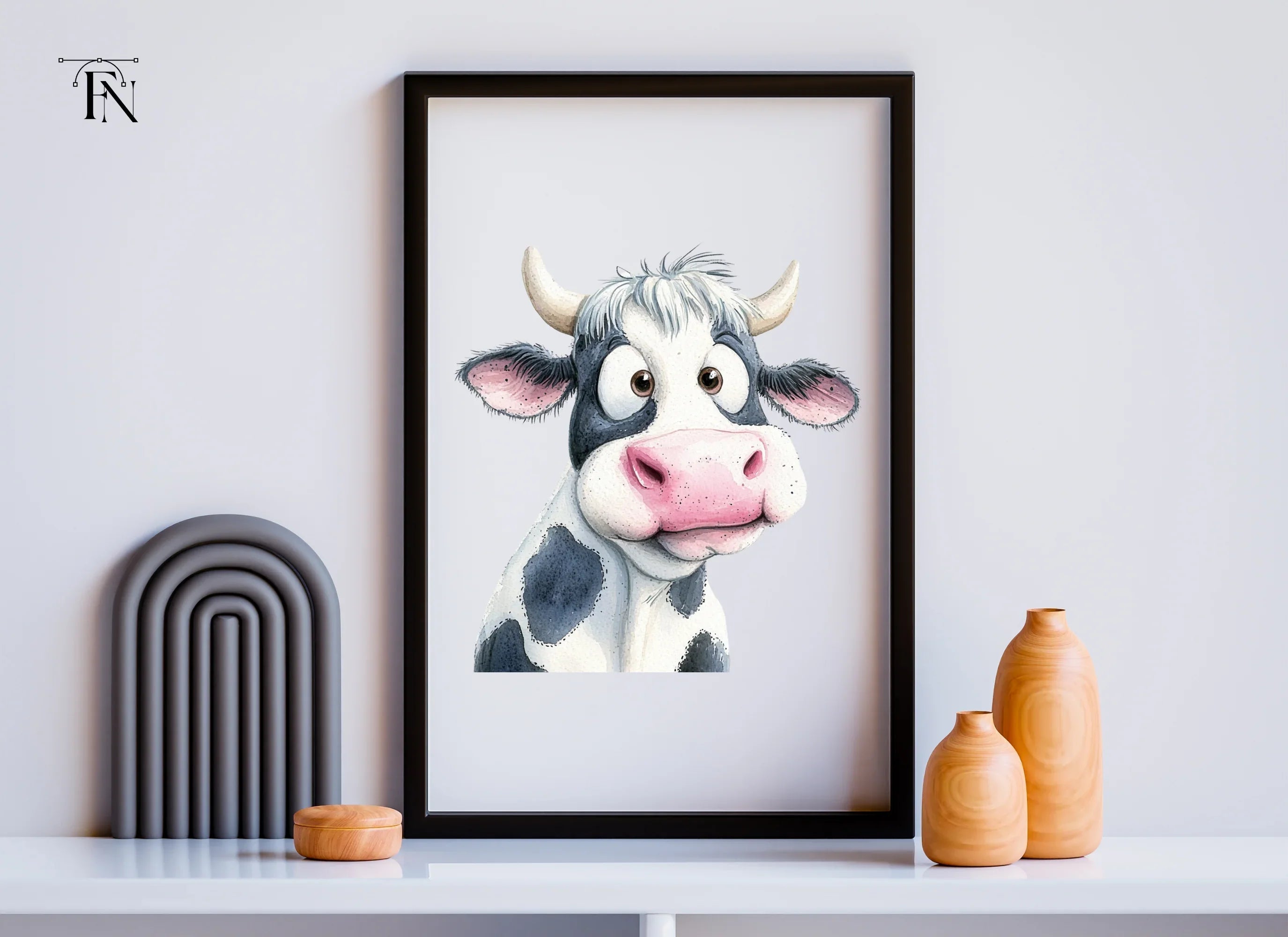 Funny Cartoon Cow Faces Clipart Bundle