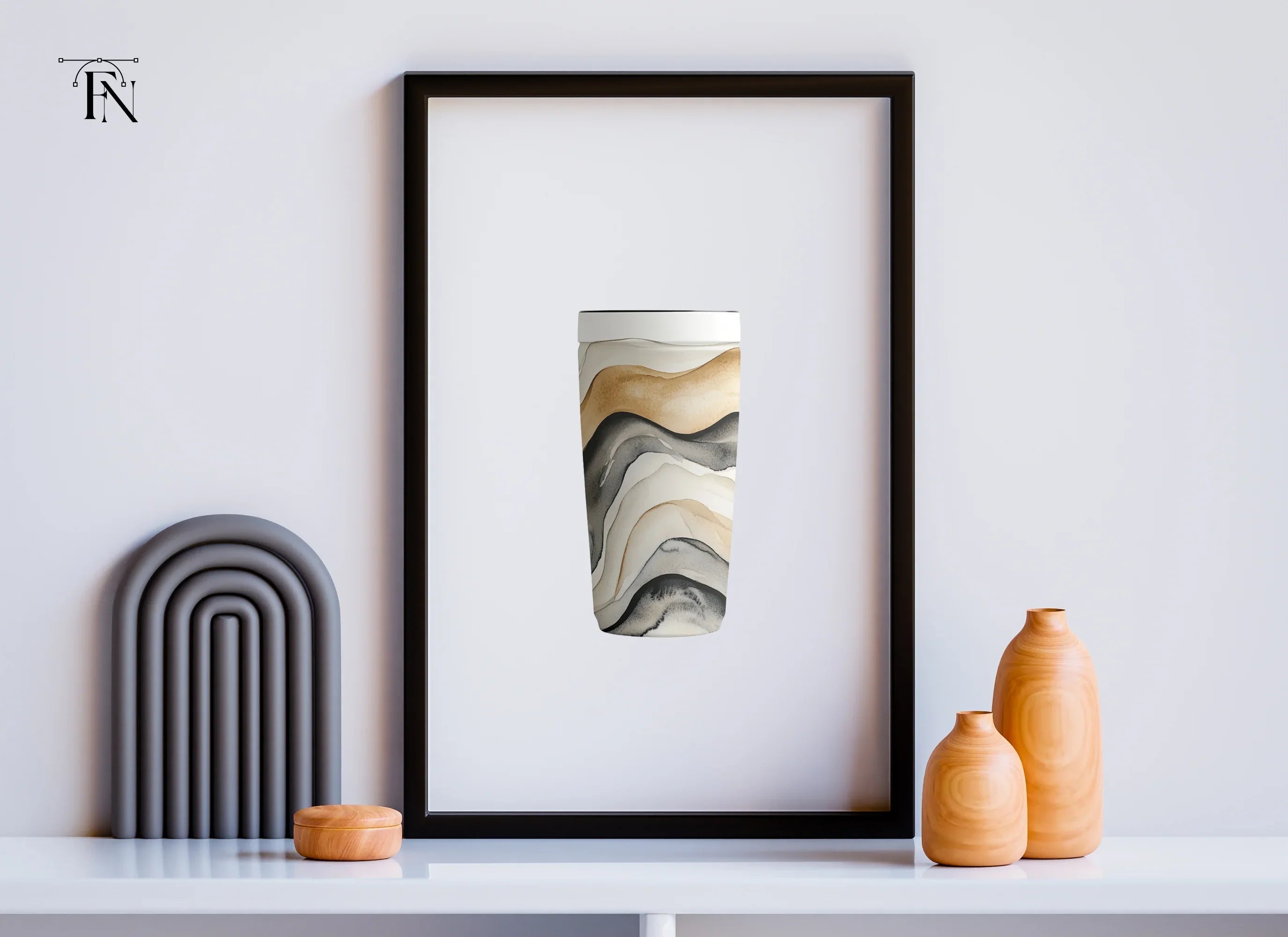 Abstract Wavy Pattern Tumbler Clipart Bundle
