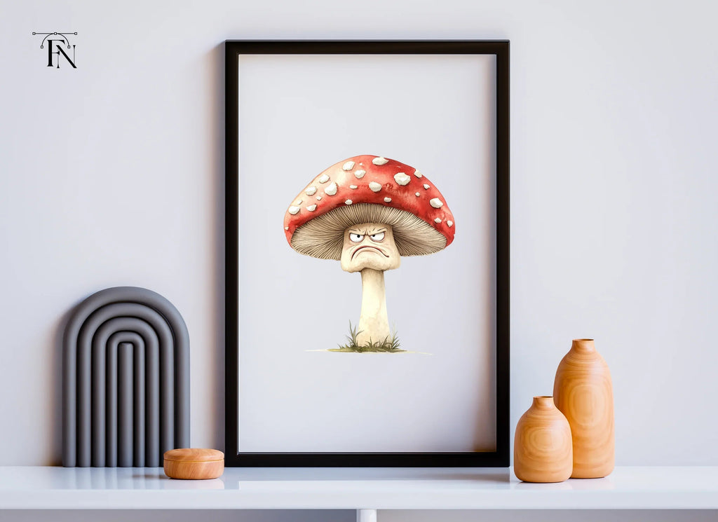 Angry Mushroom Character Clipart Bundle