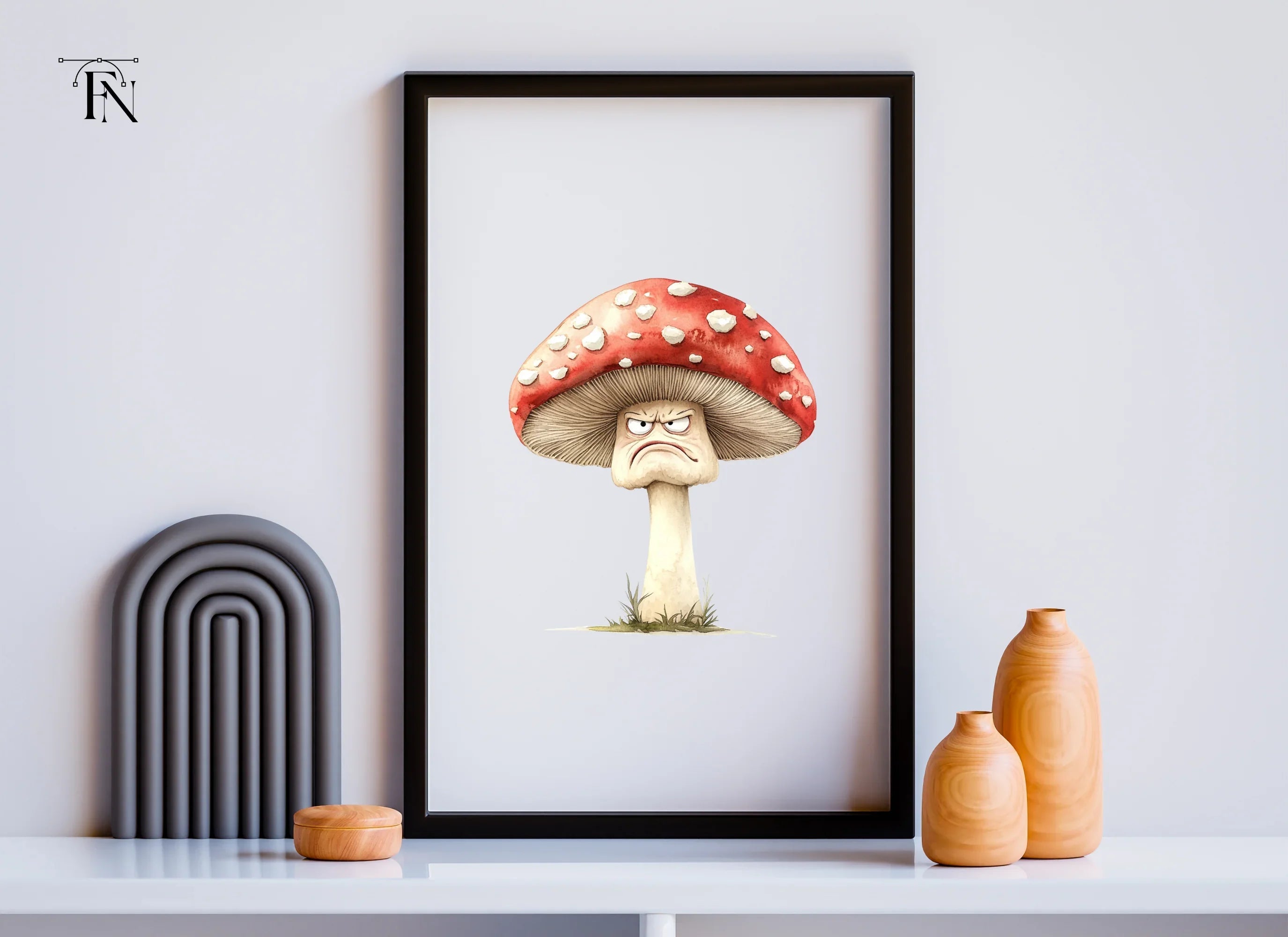 Angry Mushroom Character Clipart Bundle