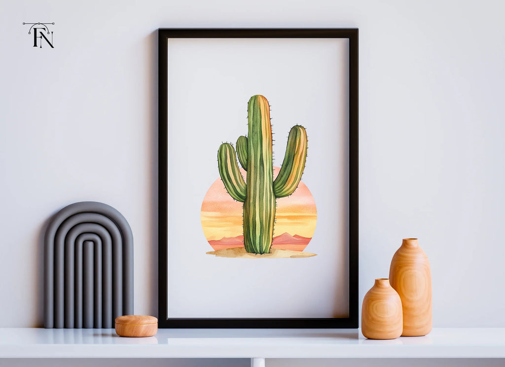 Vibrant Saguaro Cactus Desert Clipart Bundle
