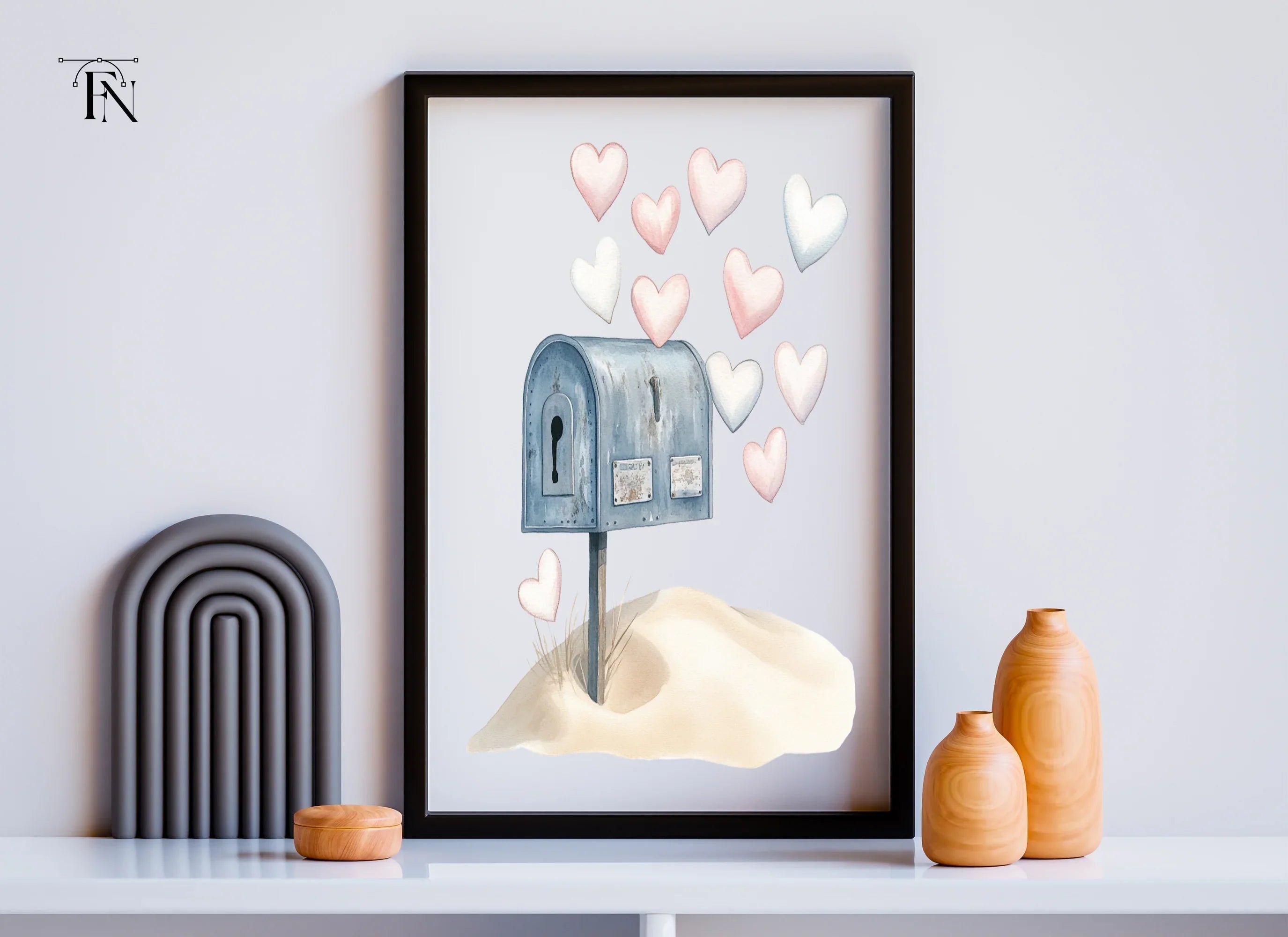 Love Mailbox with Hearts Clipart Bundle