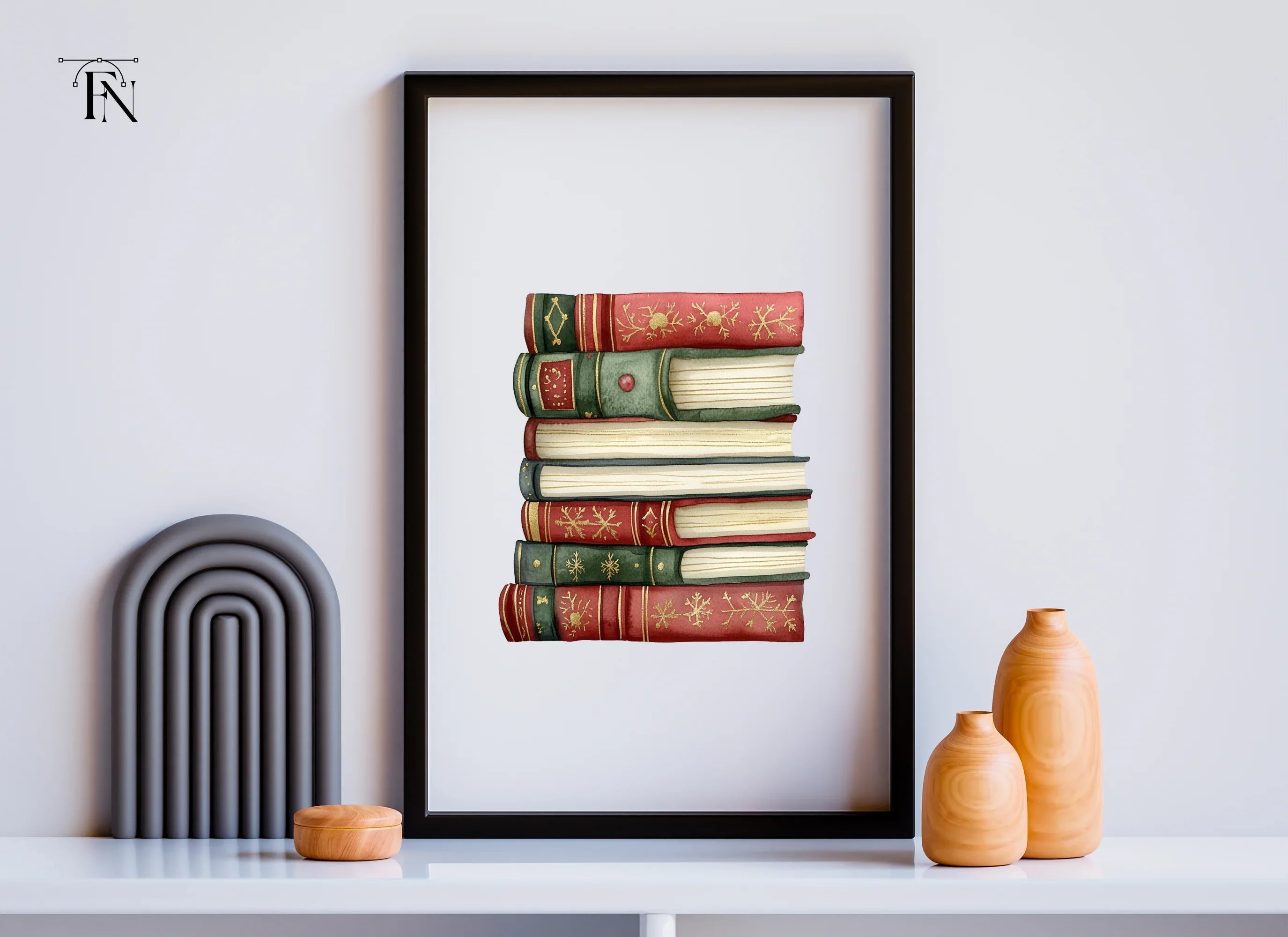 Stack of Christmas Books Clipart Bundle