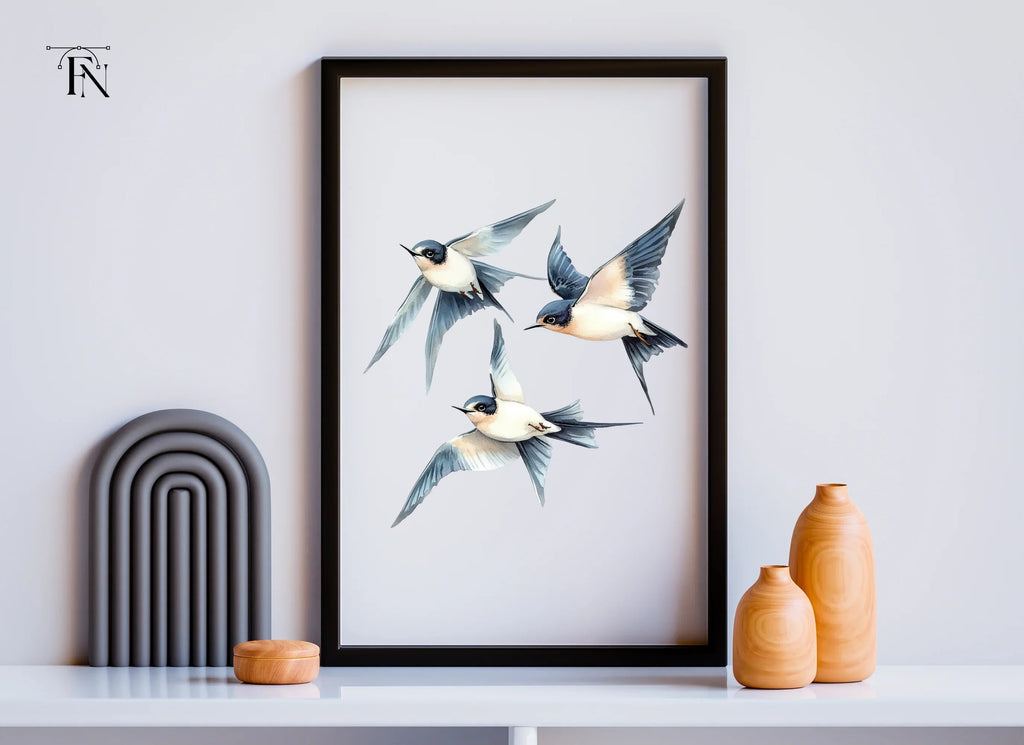 Flying Swallows Clipart Bundle