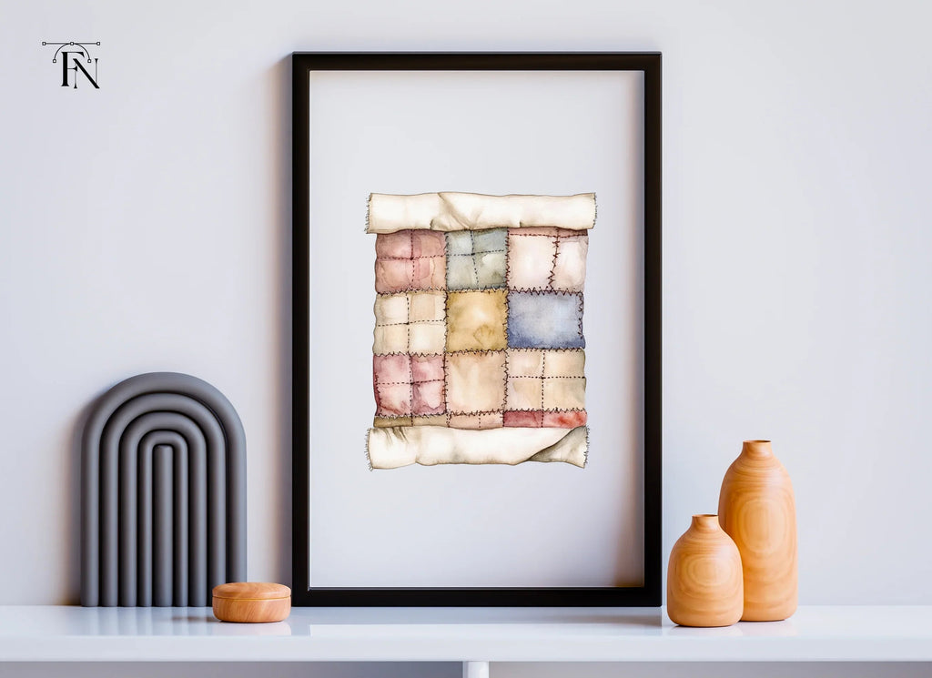 Hand Stitched Patchwork Quilt Clipart Bundle