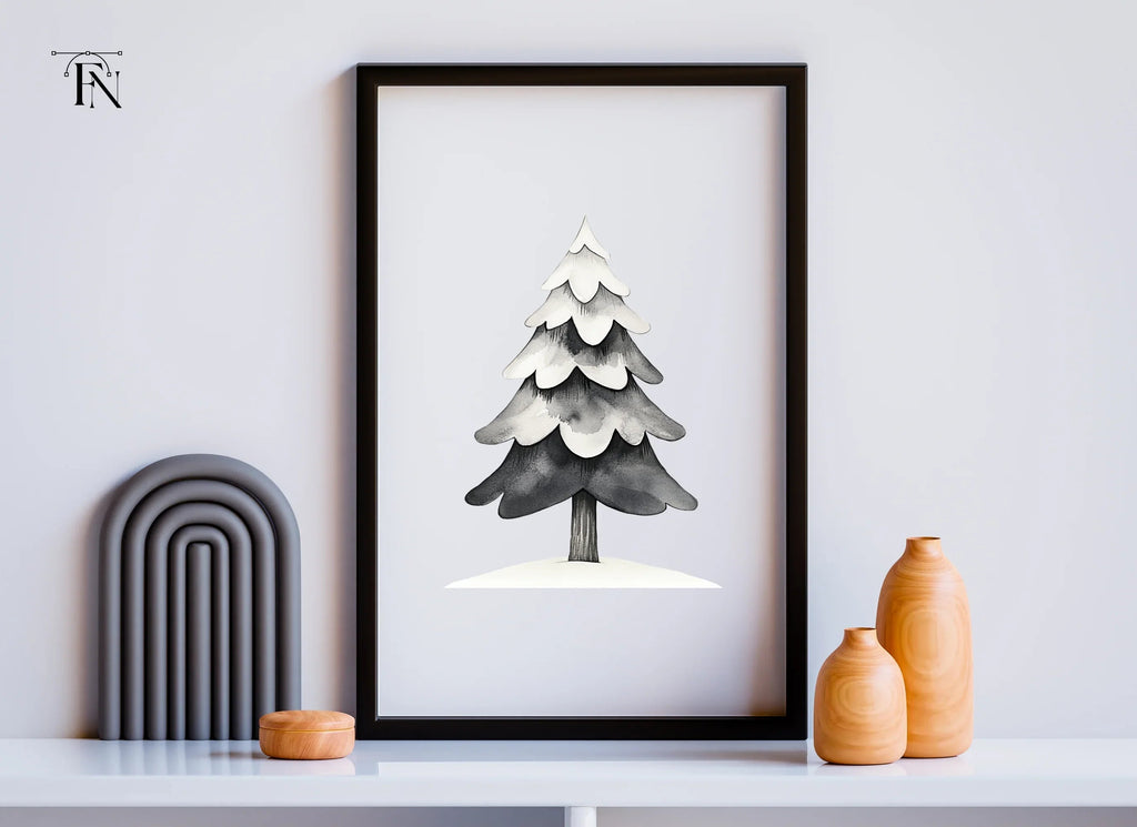 Snowy Pine Tree Winter Clipart Bundle