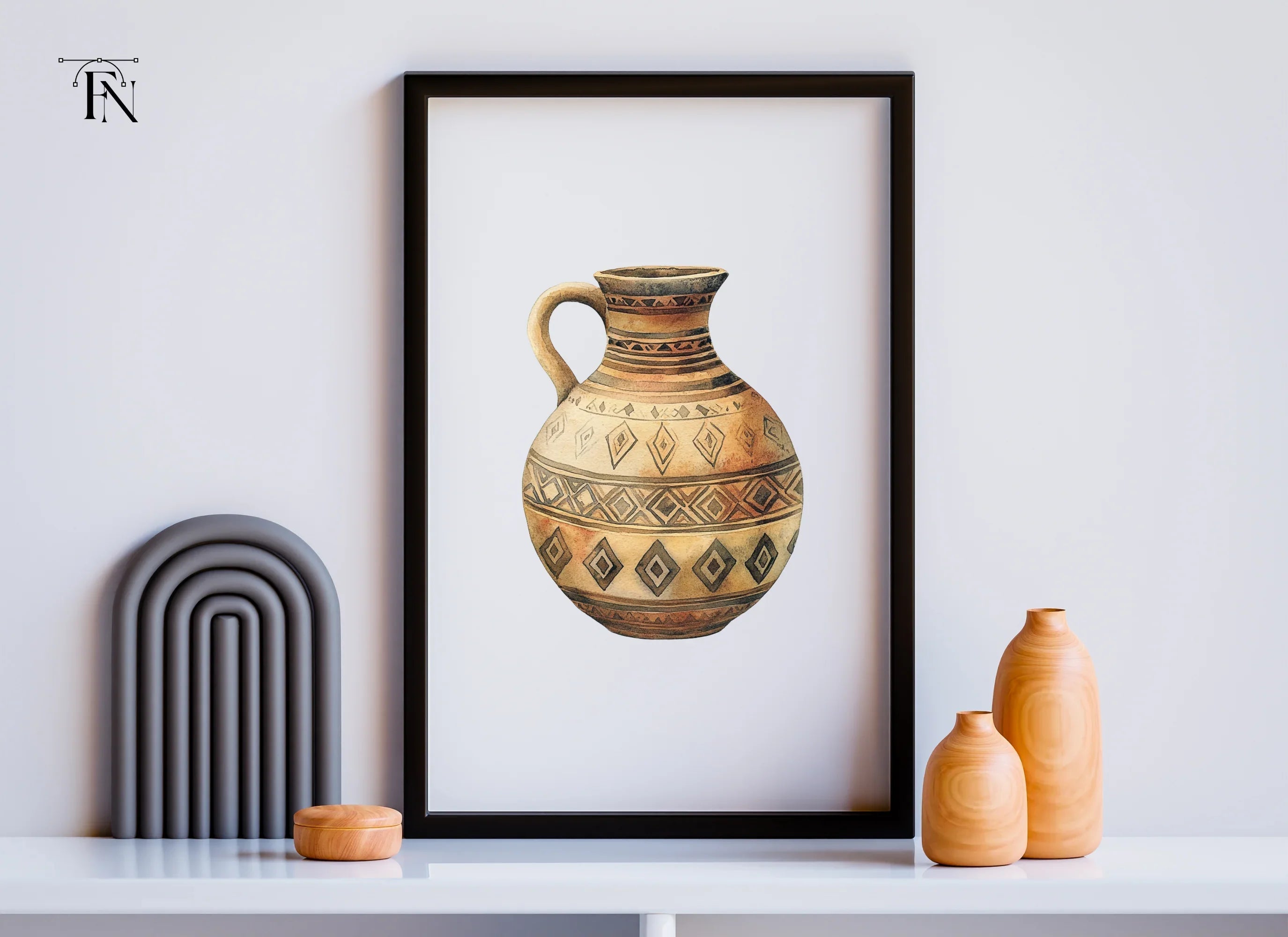 Tribal Patterned Earthenware Jug Clipart Bundle