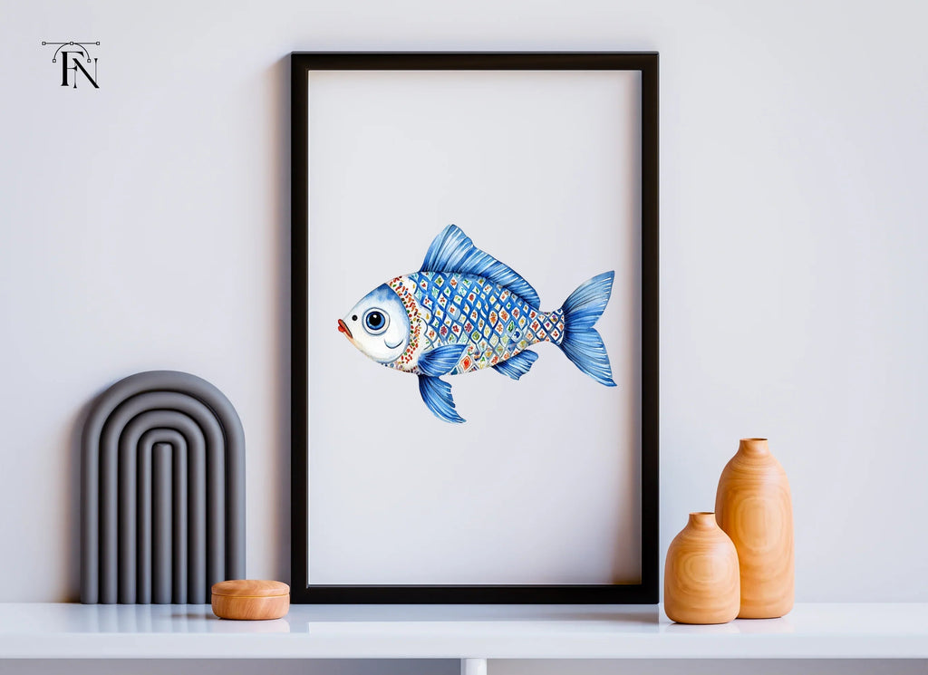 Decorative Blue Fish Clipart Bundle