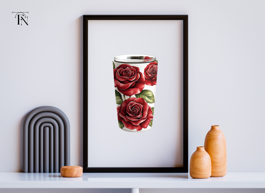 Elegant Red Roses Tumbler Clipart Bundle